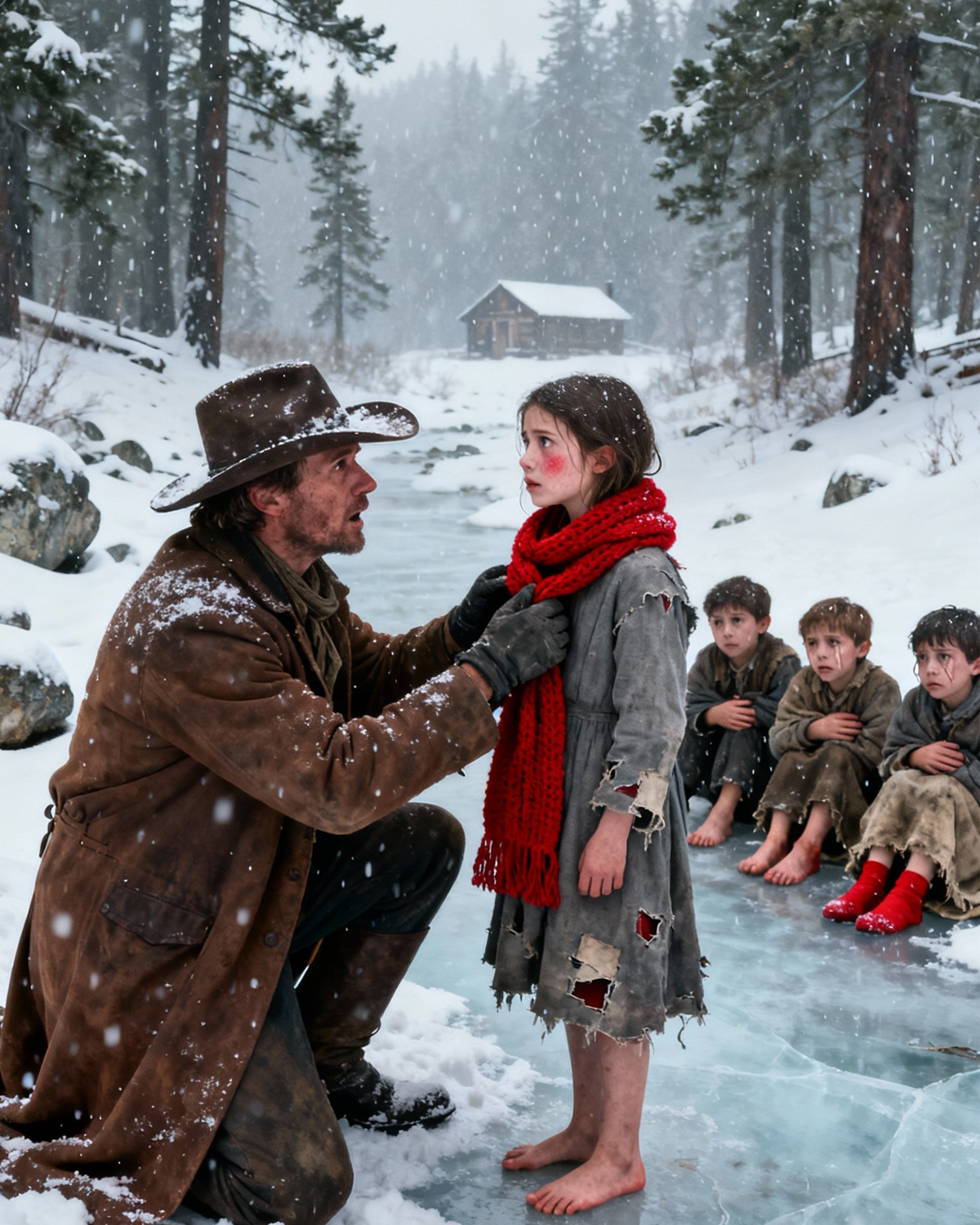 A Lone Cowboy Rode Into a Whiteout and Found Children Freezing to Death — What the Oldest Girl Whispered Before the Storm Took Her Shattered Him Forever