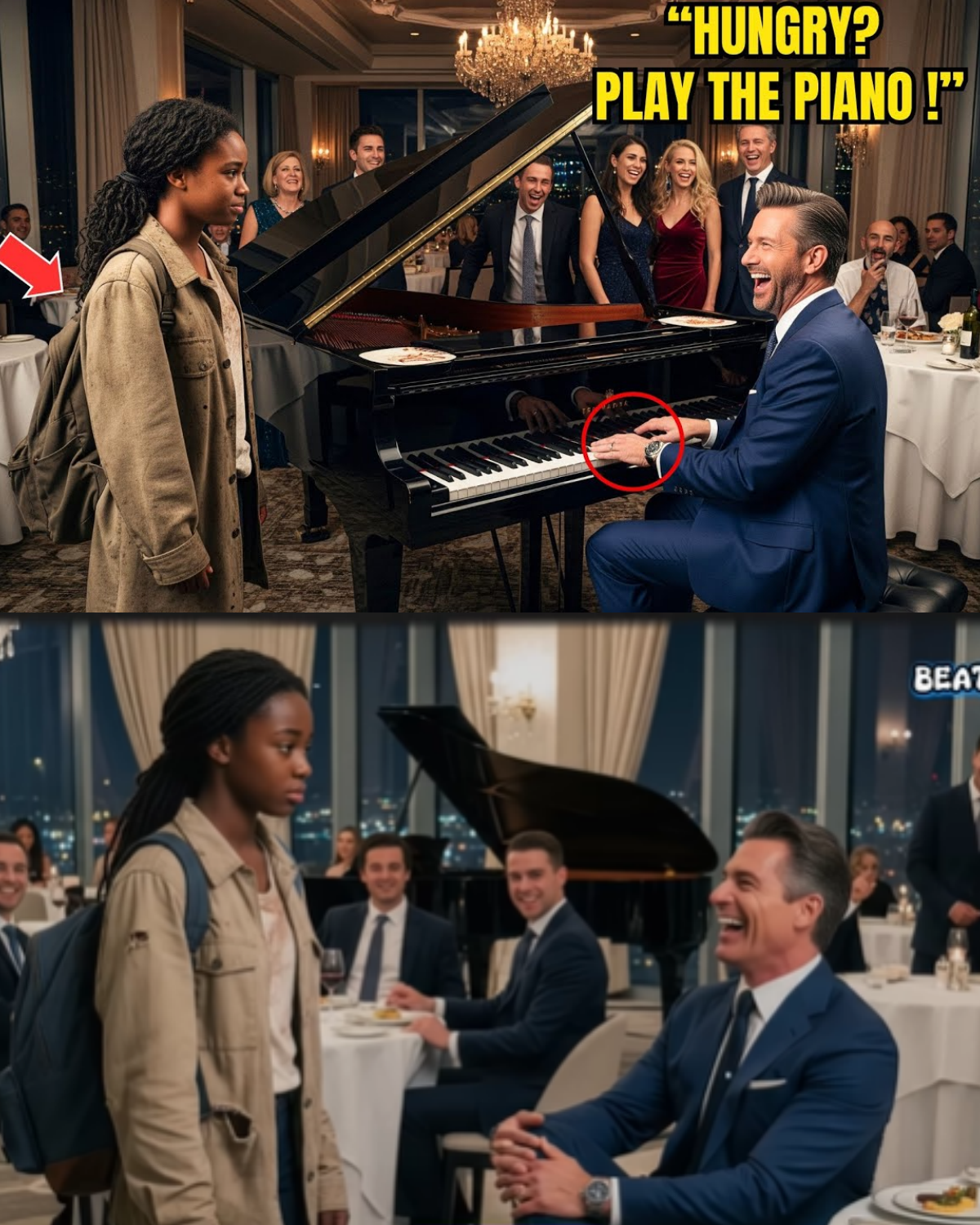 “If You Can’t Play, No Food.”  The Billionaire Laughed at the Homeless Girl — Until He Learned She Was a Piano Prodigy