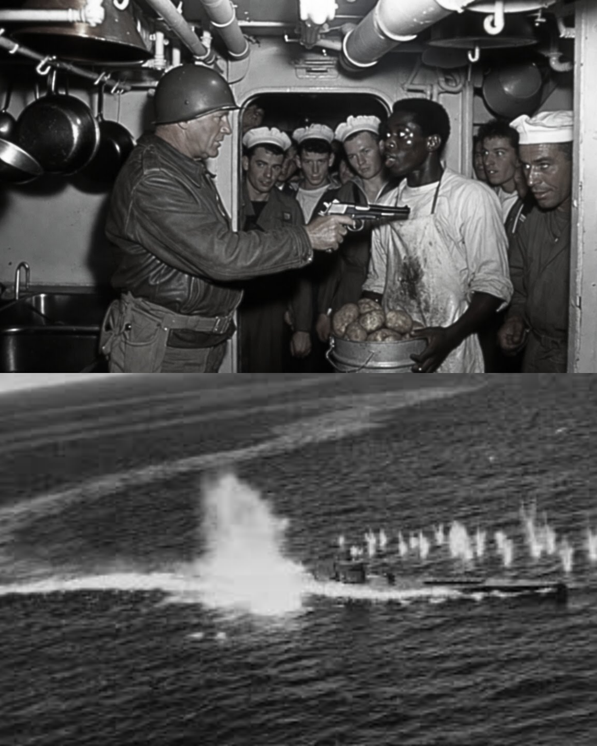 “They Ordered Him Below Deck — He Stayed, Fought, and Sank Three U-Boats: The Night a Naval Cook Shattered the Atlantic War and Forced Patton to Act”