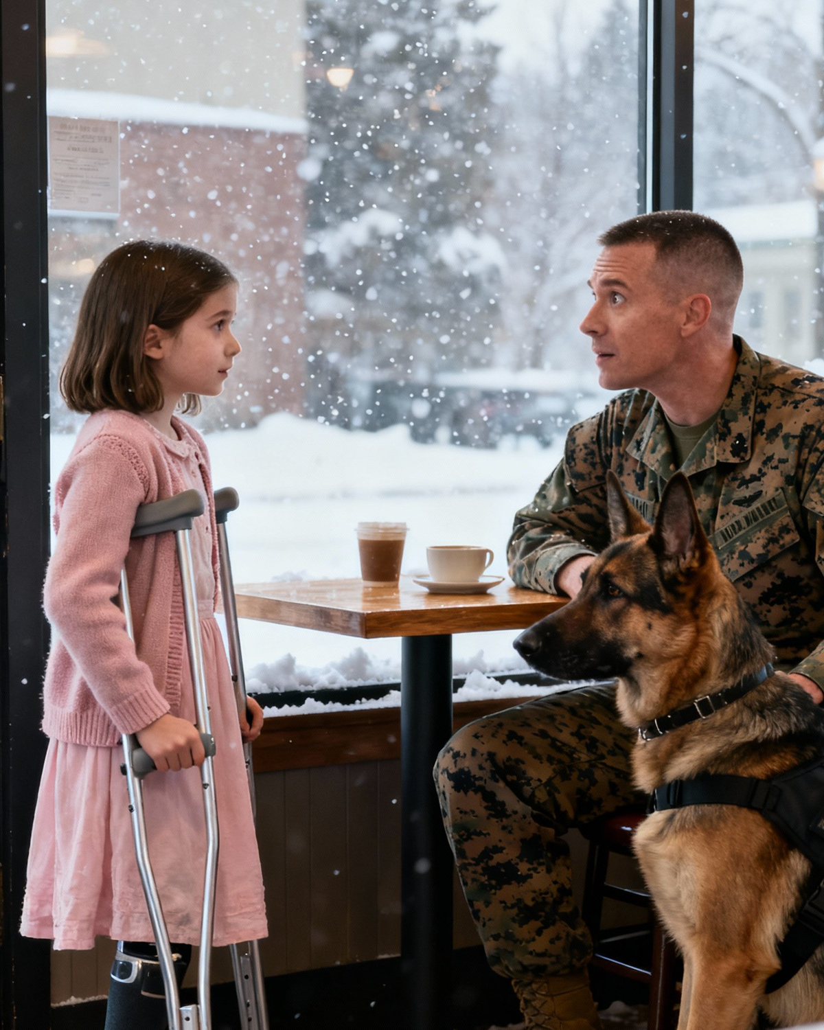 “Can I Sit Here?” Disabled Girl Asked a U.S. Marine & His Dog — What Happened Next Shocked Everyone