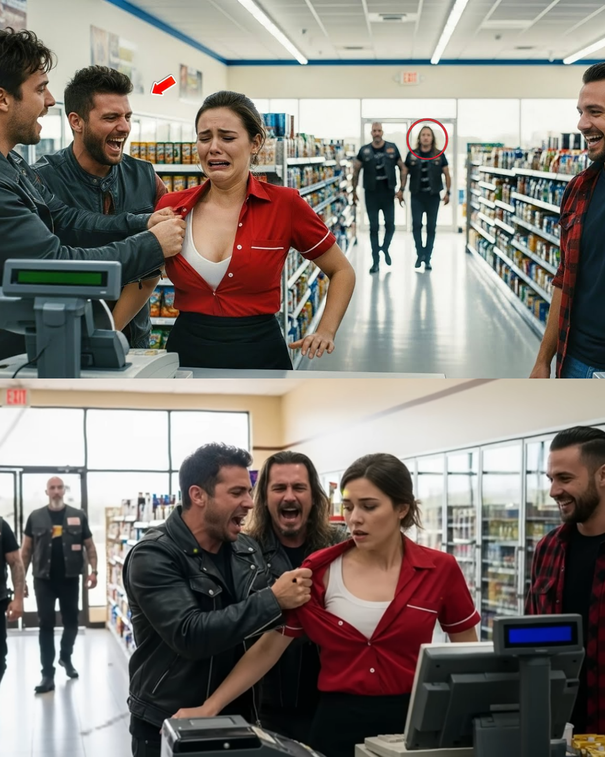 Thugs Harassed a Young Cashier After Closing — Not Knowing the Bikers Were Still Inside the Store