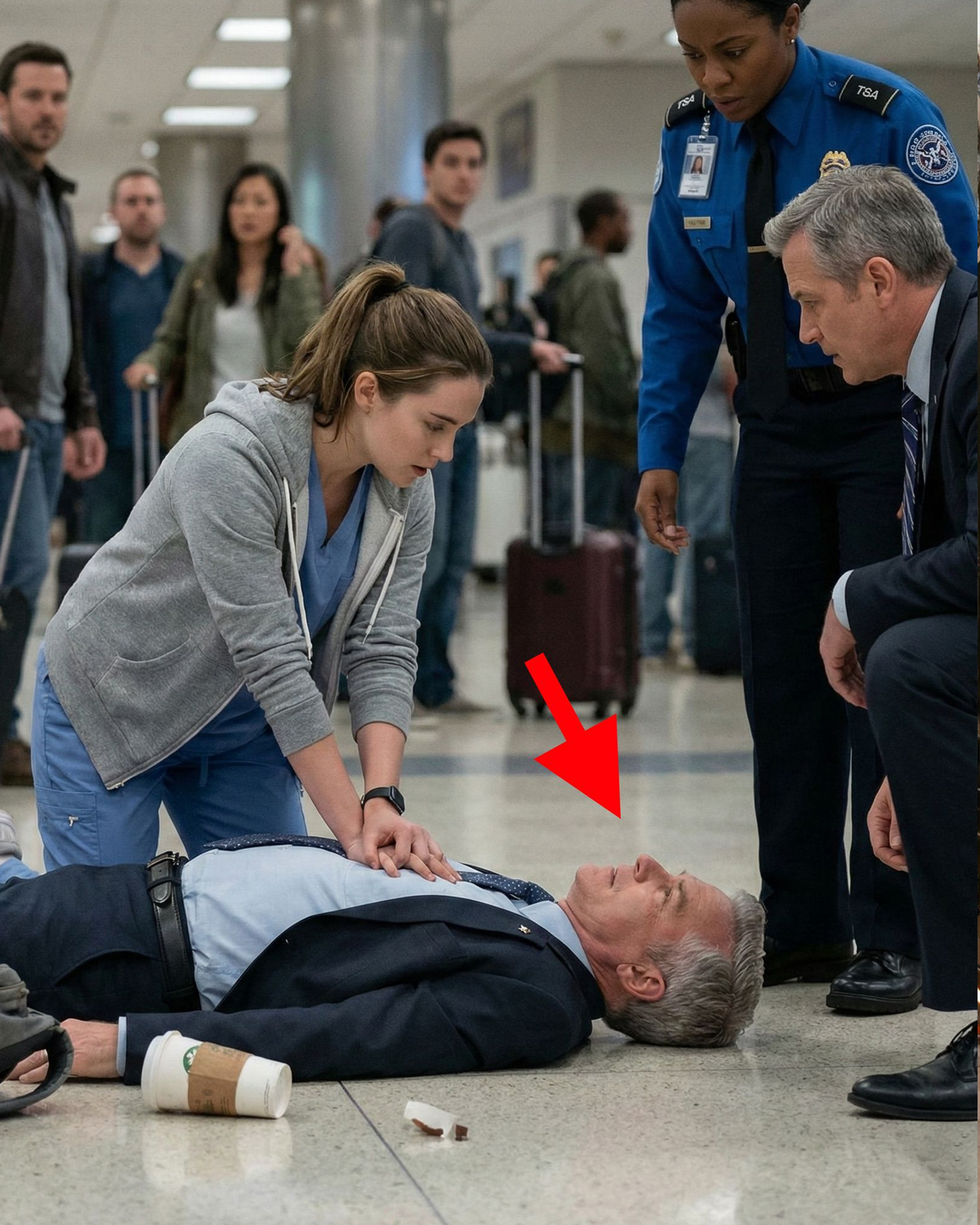 “Step away, Rookie – What the f*ck are you doing!” Rookie Nurse Gave CPR to a Marine General at the Airport — Then He Spoke Her Combat Medic Call Sign…