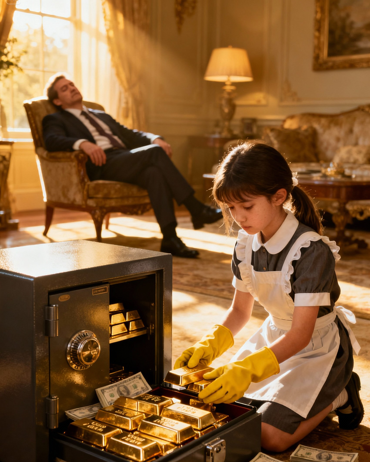 The wealthy man pretended to be asleep to test his shy maid — but when he opened his eyes and saw what she was doing, his heart stopped… and that quiet night changed his life forever.