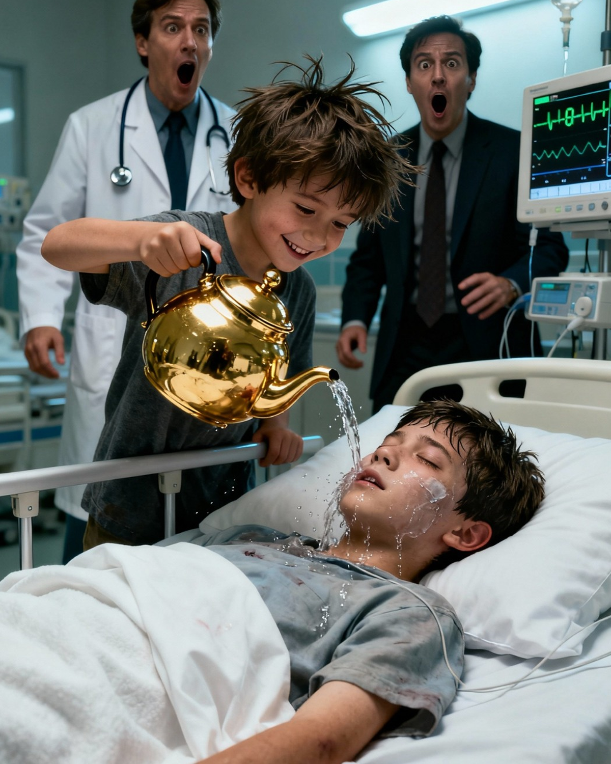 They Gave the Millionaire’s Son Five Days to Live… Then a Poor Little Girl Sprinkled Him With “Strange Water” 