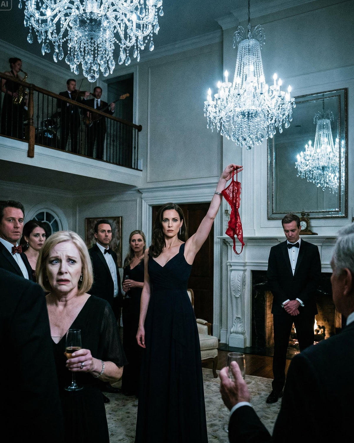 I didn’t come to ruin her family party—I came to return what was mine to find. The music stalled as I stepped into the living room, smiling like I belonged. “Excuse me,” I said, loud enough for every guest to hear, “I think you dropped this.” I held up the red lingerie I’d found in my husband’s car. Her face drained. My husband froze. And I whispered, “Don’t worry… this is only the beginning.”