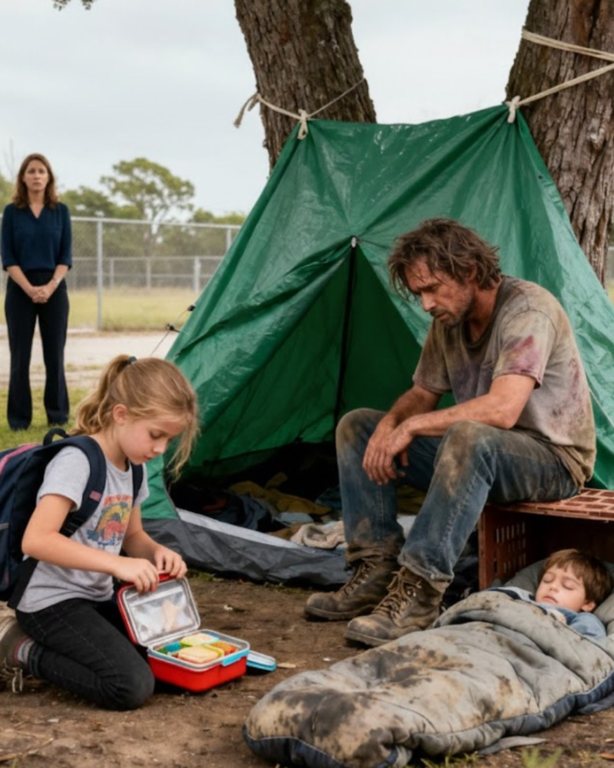 Every day, a seven-year-old girl quietly saved her lunch rather than eating it. Growing concerned, her teacher decided to follow her during recess—and what she discovered behind the school left her no choice but to call for urgent help.