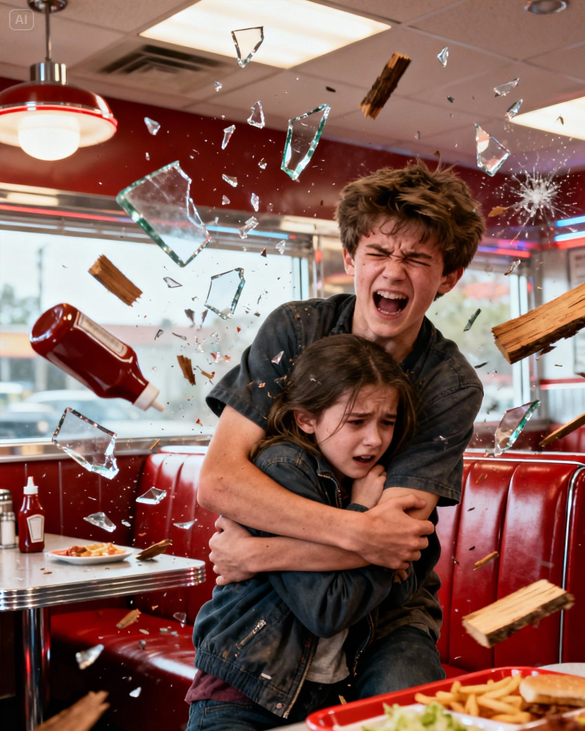 “GET DOWN!” — The Boy Threw Himself Over the Girl… Not Knowing Her Father Was the Vice President of the Hells Angels