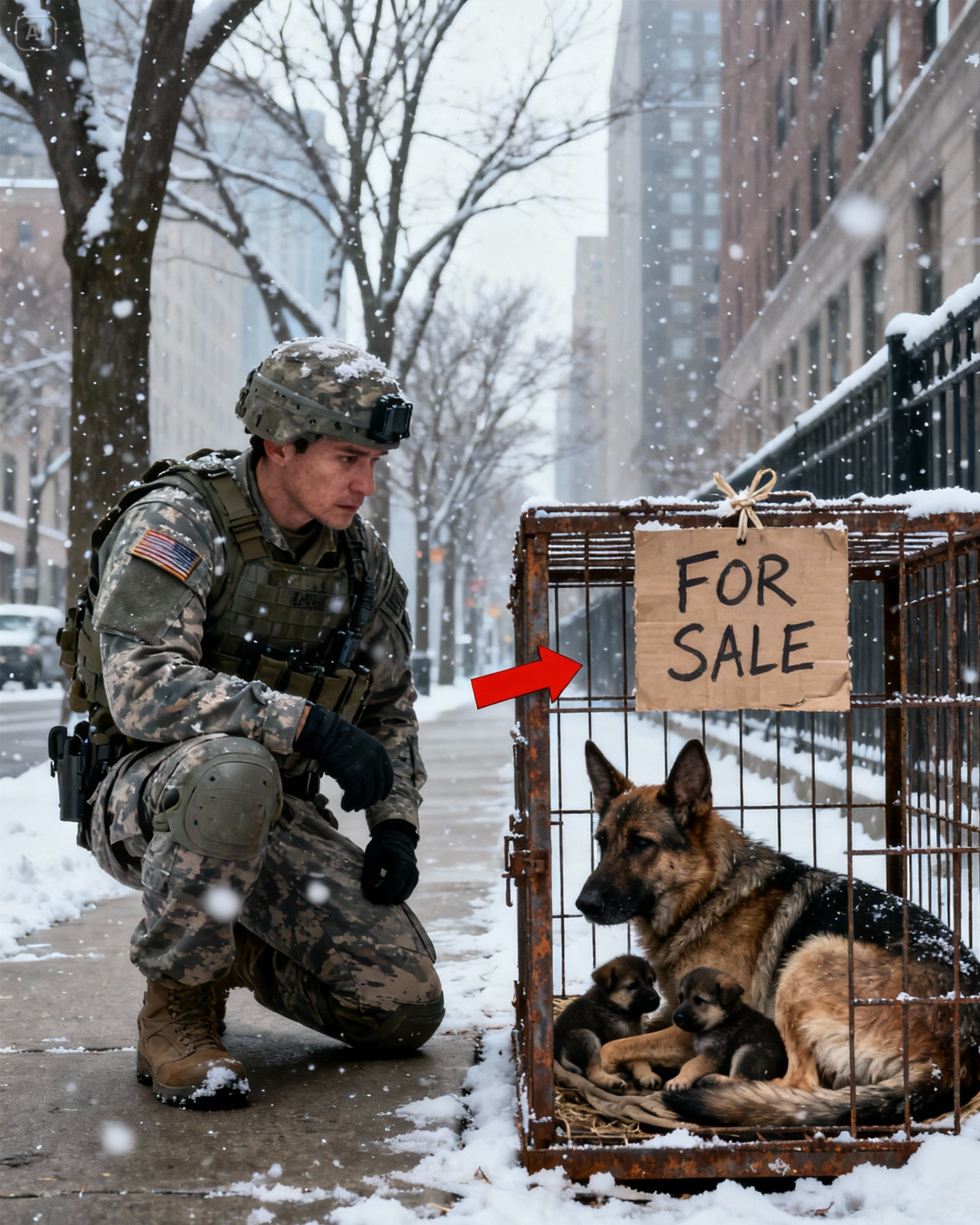 Navy SEAL Rescues Freezing Mother Dog and Puppies – What Happens Next Will Melt Your Heart