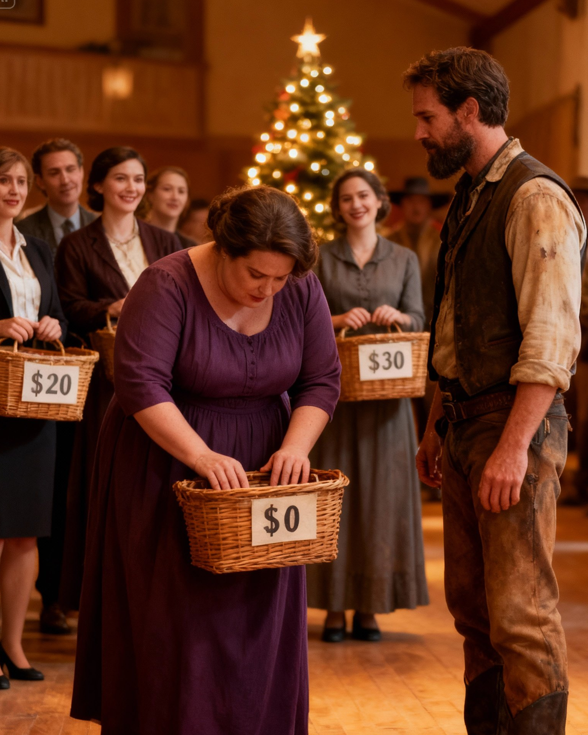 The Obese Widow’s Christmas Basket Got Zero Bids—The Rancher Saw Her Worth And Paid Triple|