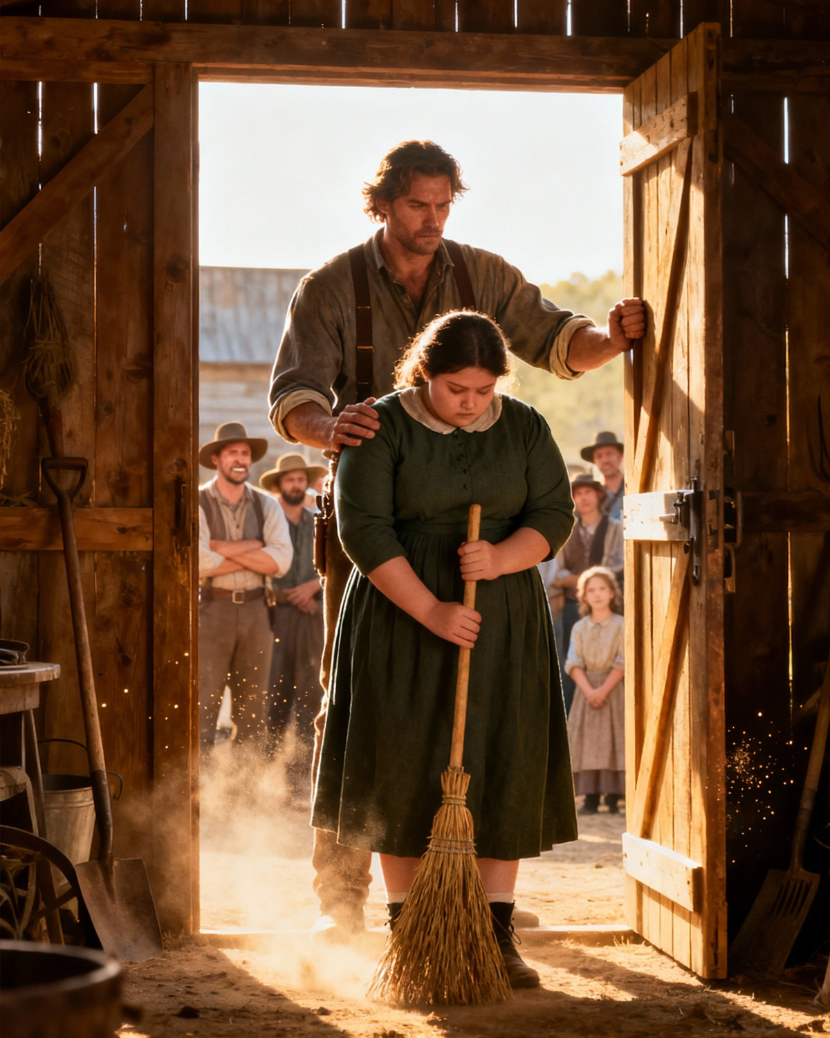 They Dumped the Obese Girl at His Ranch to Scrub a Filthy Barn as a Cruel Joke — But the Rancher Saw Something That Made Him Shut the Gates and Refuse to Let Her Leave