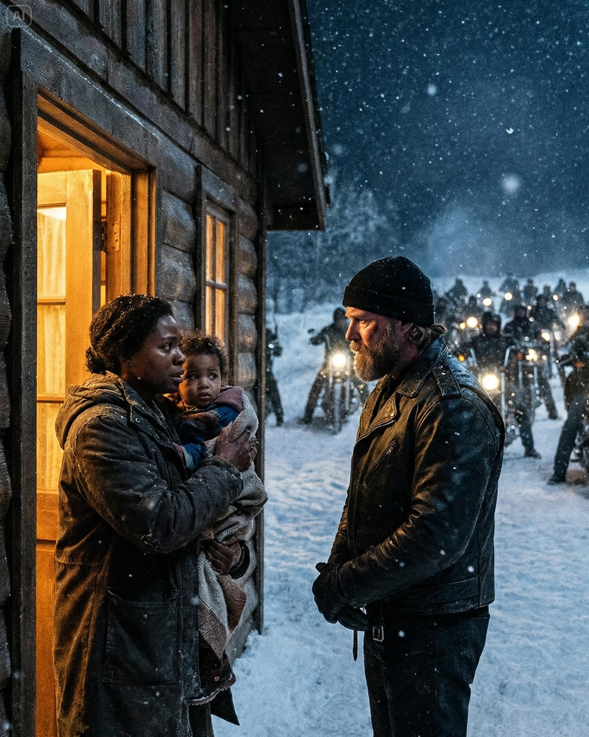 Black Single Mom Shelters 25 Freezing Bikers — Next Morning, 1,500 Hells Angels Stop Outside Her Door