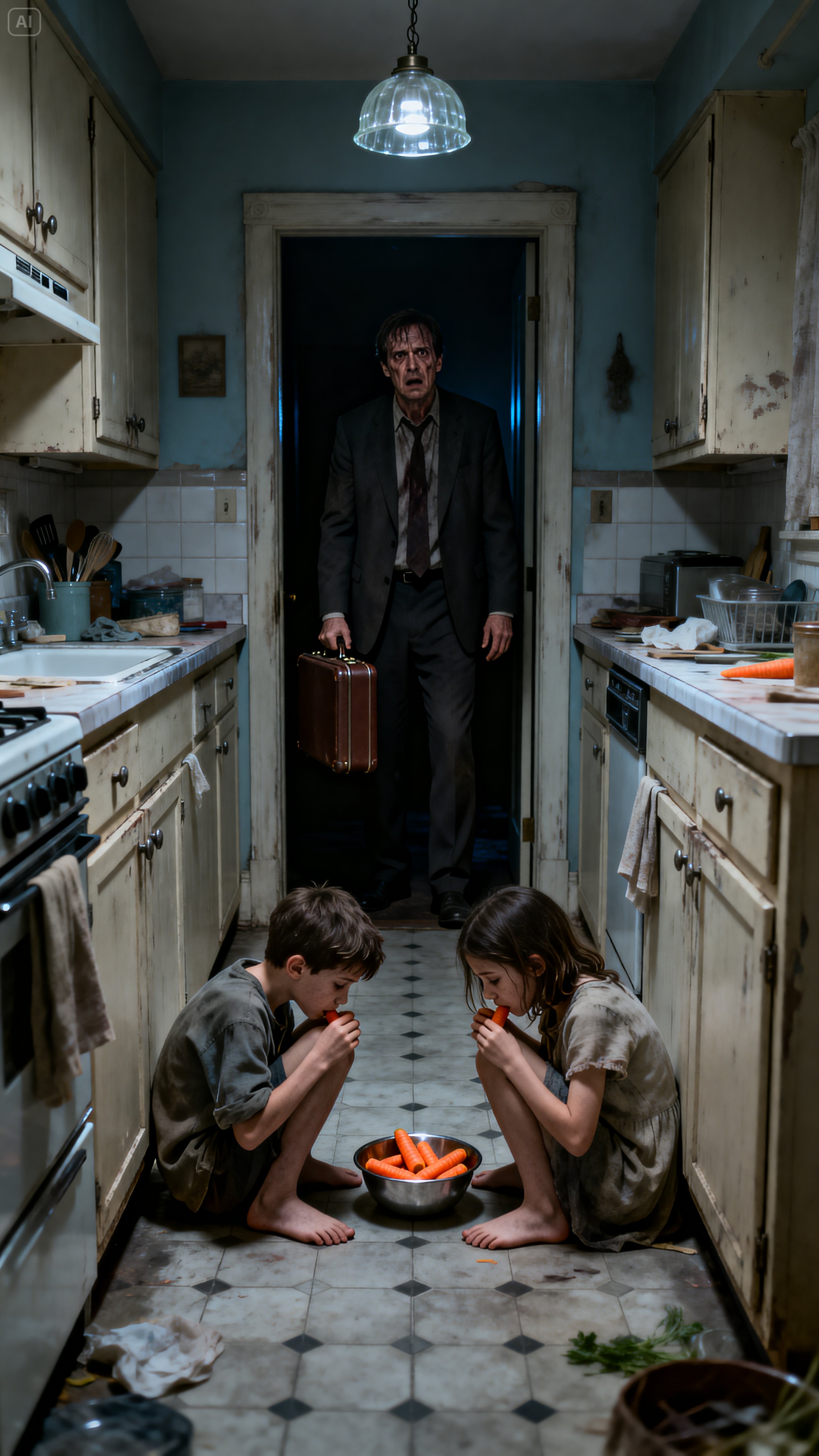 “My wife kept saying, ‘The kids are fine,’ but I came back and found them starving in my own home”…