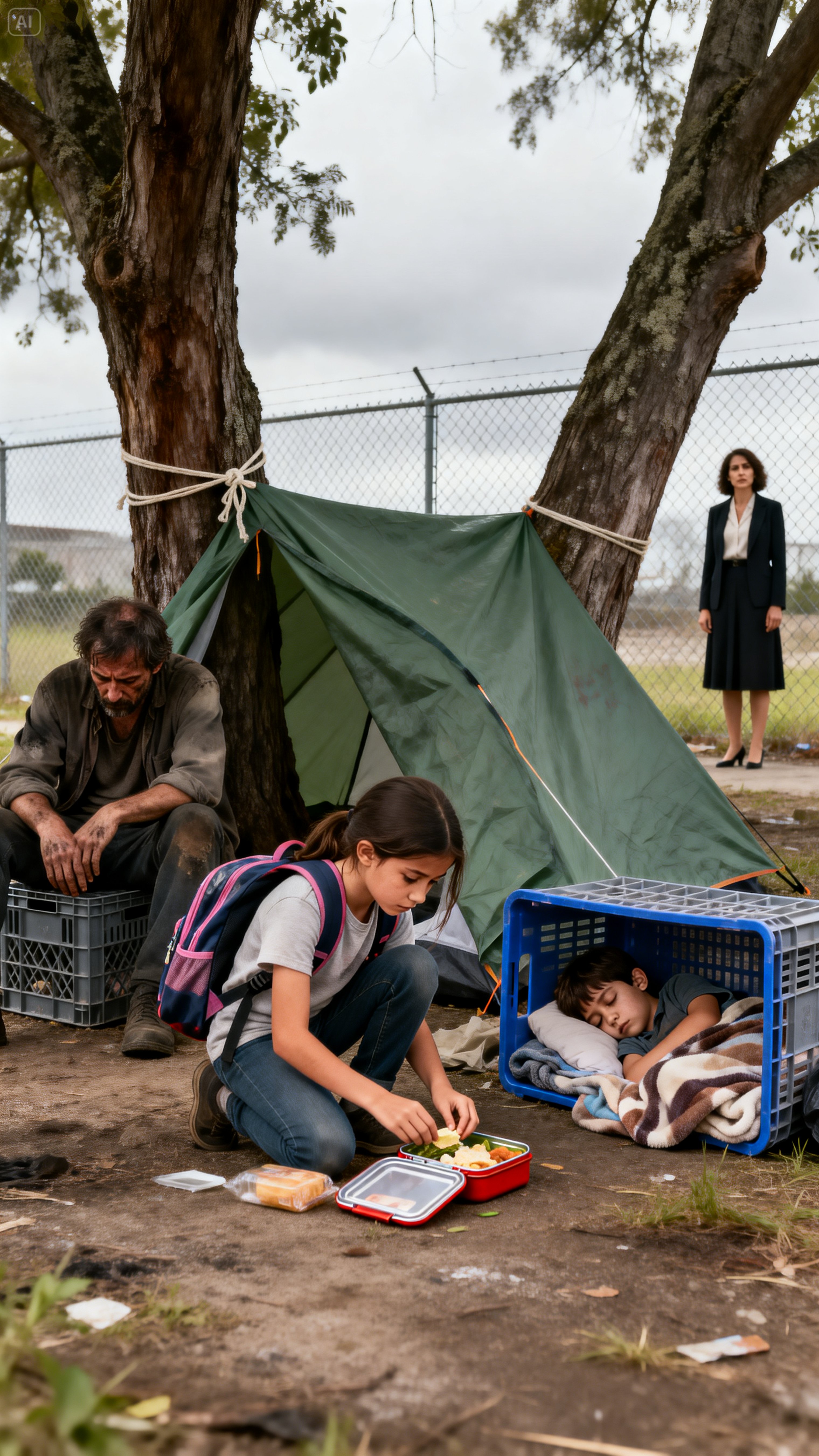 Every day, a seven-year-old girl quietly tucked her lunch away instead of eating it.