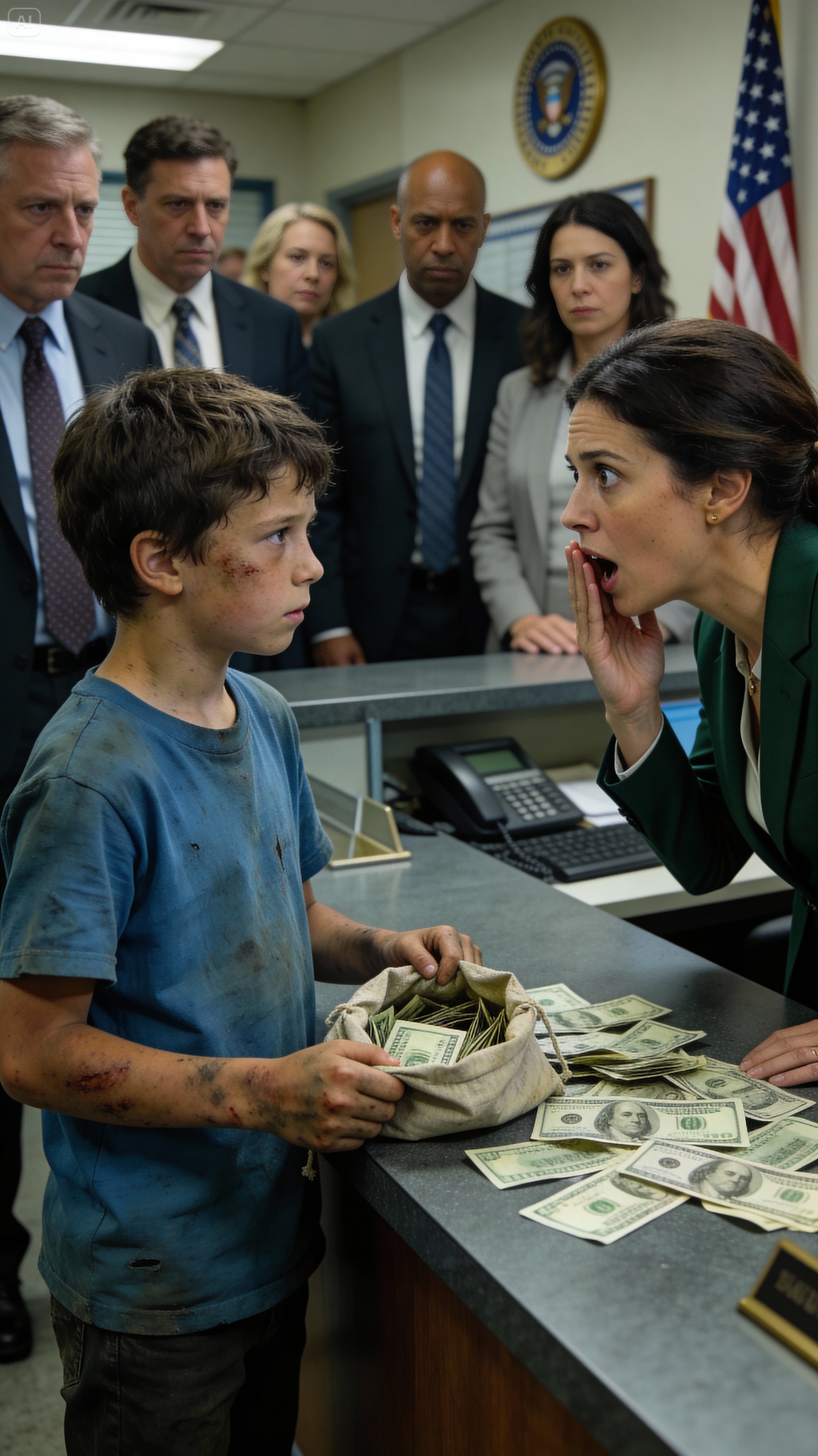 They laughed when they saw the poor boy walk into the bank with an old bag… but when he opened it…