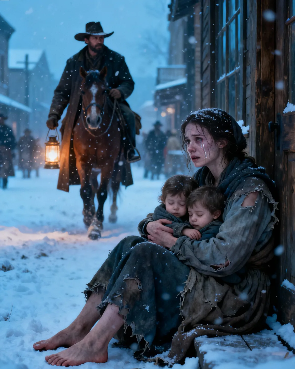 “Take My Children!” She Sobbed — Until The Cowboy Said, “You’re All Coming With Me.”