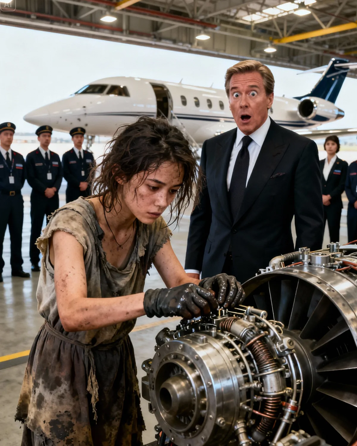 “If You Permit, I Will Fix It”, No One Could Fix Billionaire’s Jet Engine Until A Homeless Girl Did