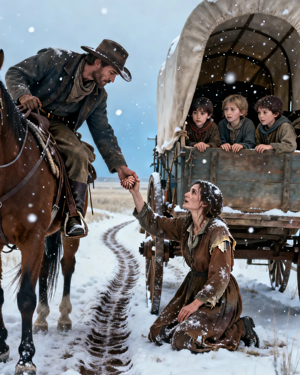 “YOU NEED SHELTER… AND MY GIRLS NEED A MOTHER,” THE RANCHER SAID, A SENTENCE THAT BLEW HER OLD LIFE TO DUST AND SET FIRE TO A FUTURE NO ONE SAW COMING