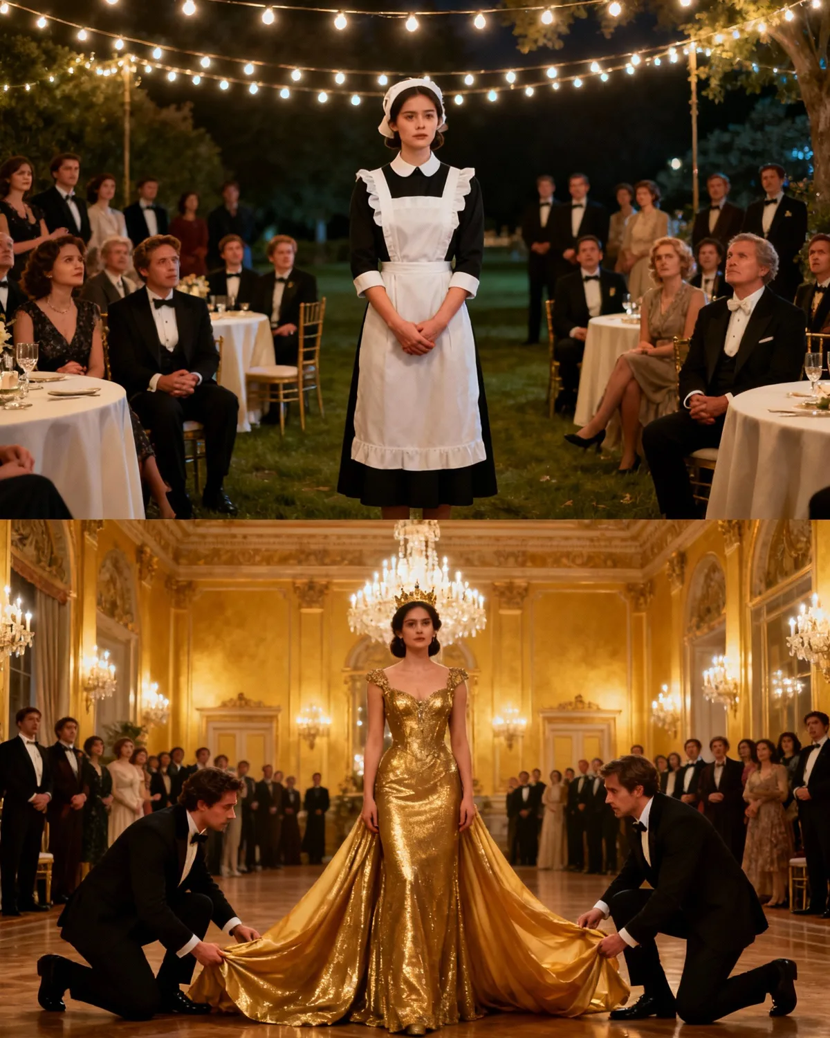 SHE WAS INVITED TO A CLASS REUNION TO BE HUMILIATED, SO SHE ARRIVED WEARING A MAID’S UNIFORM — BUT EVERYTHING STOPPED WHEN A HELICOPTER LANDED TO PICK UP THE “QUEEN.”