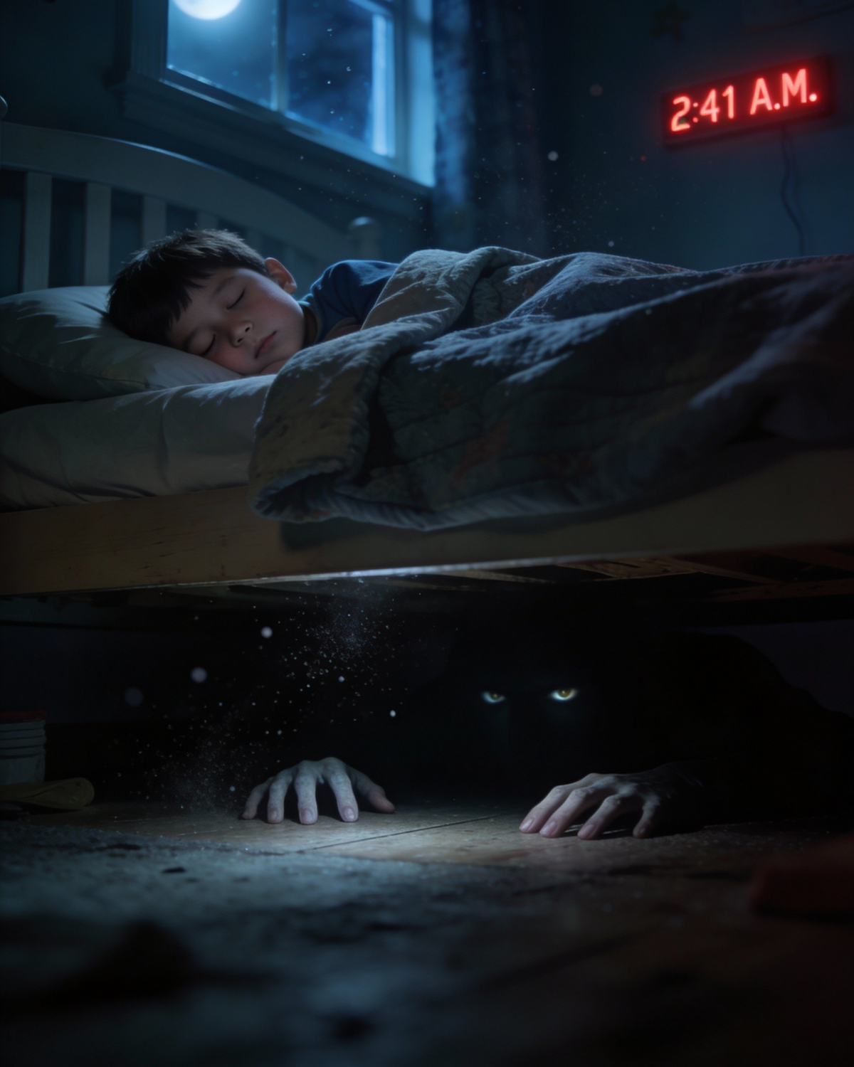 “MY SON SAID HE HAD A ‘NEW FRIEND’ UNDER HIS BED — I LAUGHED… UNTIL THE CAMERA RECORDED WHISPERING AT 2:41 A.M.”