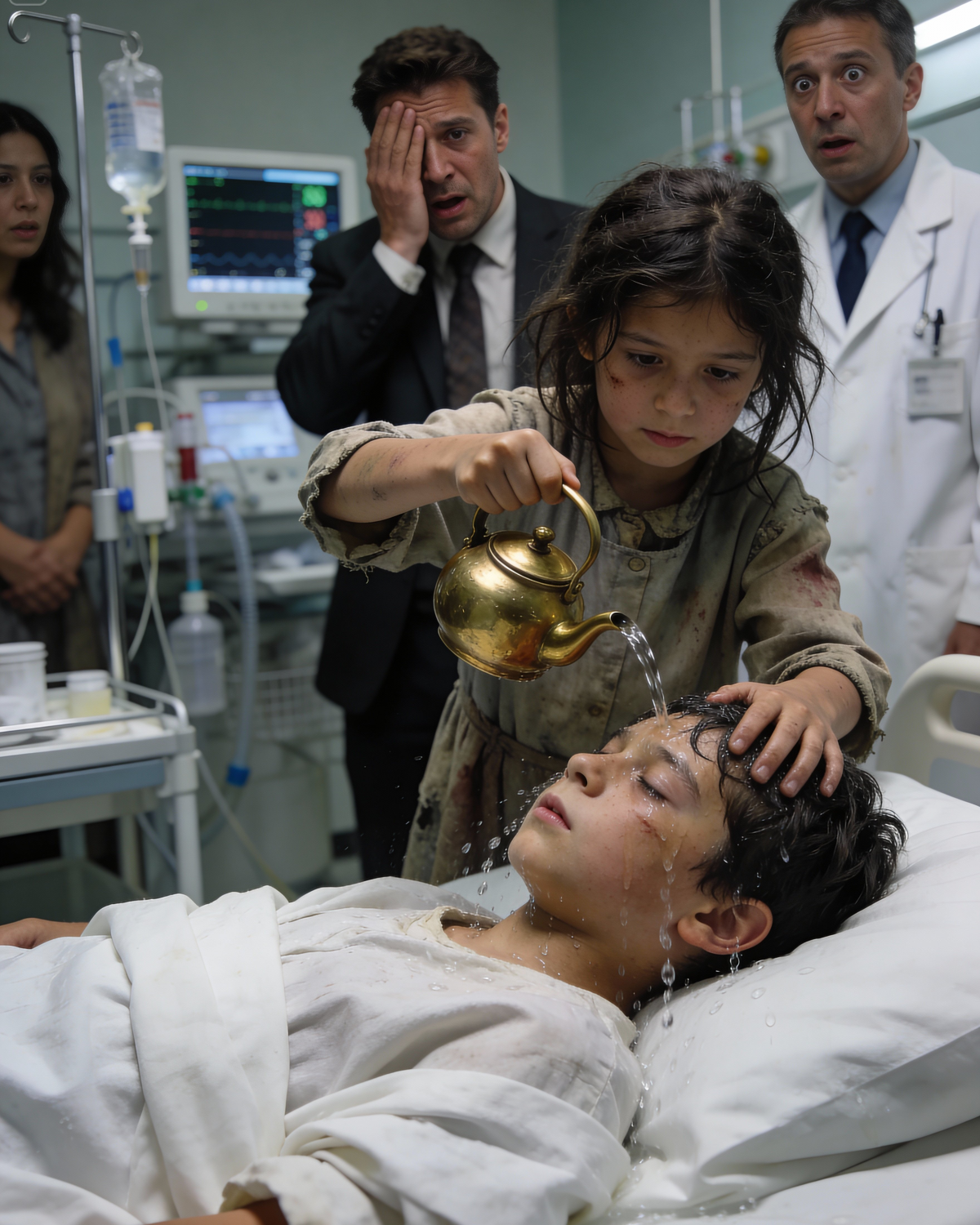 A Millionaire’s Son Had 5 Days Left. Then a Poor Little Girl Walked In… and Sprayed Him With “Strange Water.”