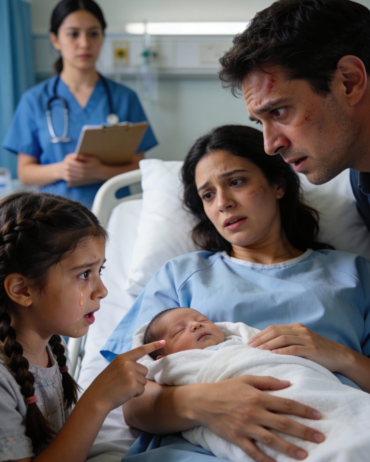 AFTER I CAME HOME FROM THE HOSPITAL, MY 9-YEAR-OLD DAUGHTER TOOK ONE LOOK AT THE BABY AND SUDDENLY STARTED SOBBING.