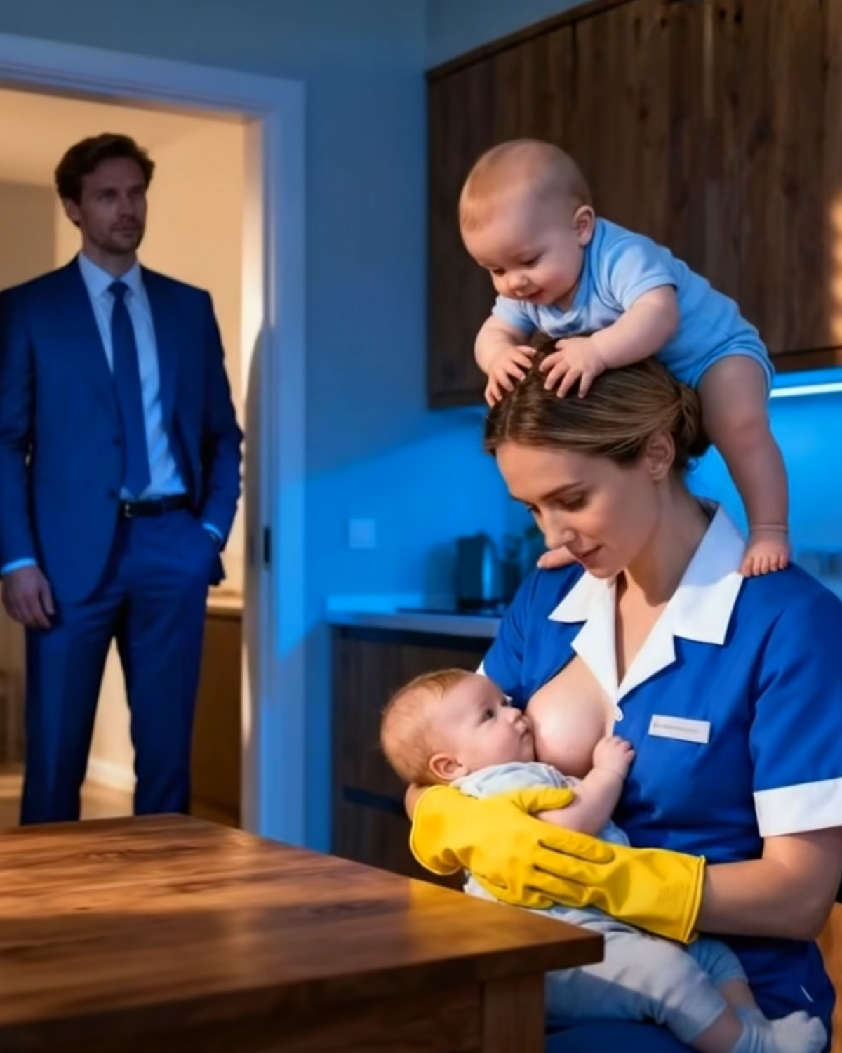 “MILLIONAIRE ARRIVES HOME EARLY TO A COZY HOUSE… AND ALMOST FAINTS AT WHAT HE SEES”