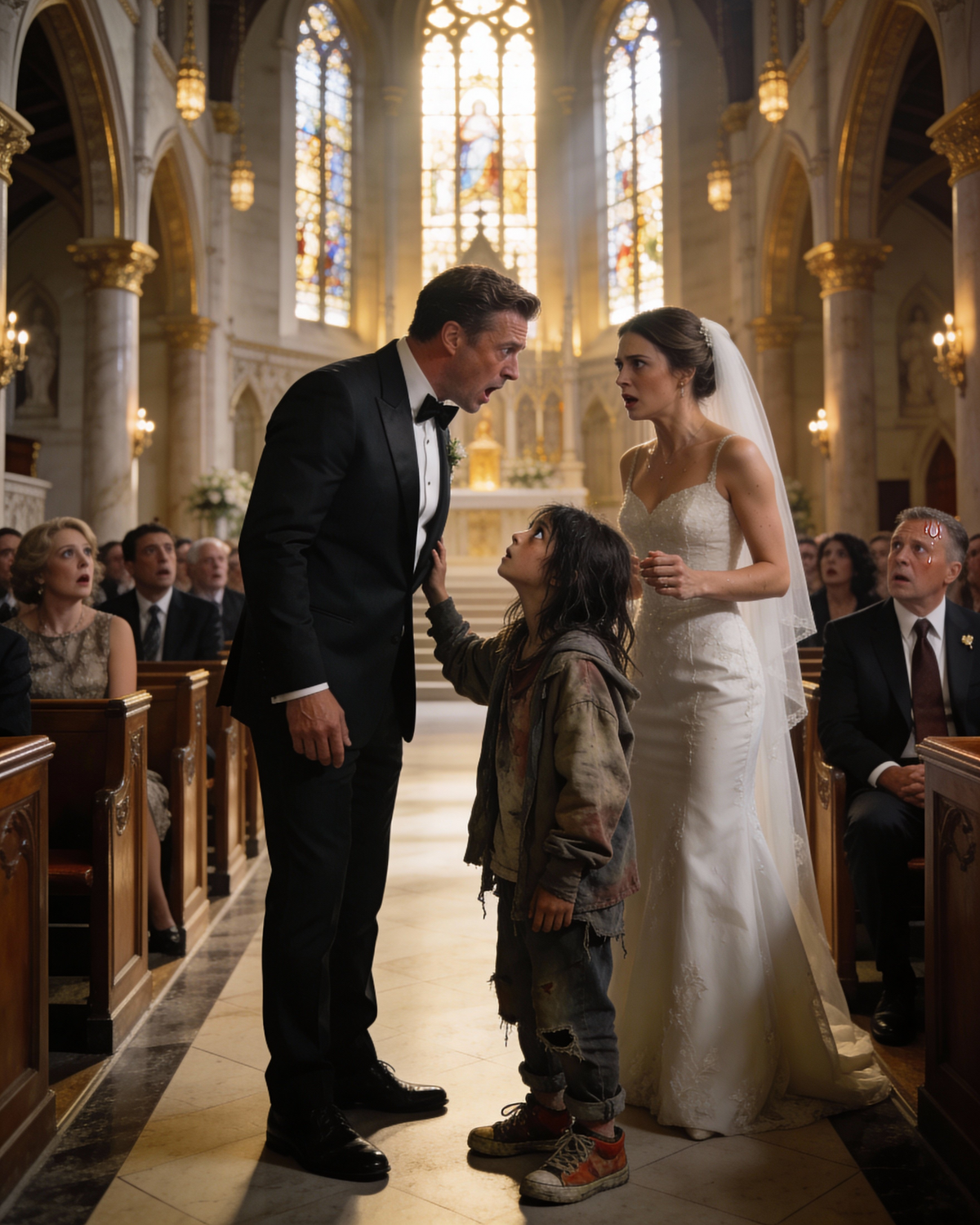 A homeless girl stopped a billionaire at his wedding and whispered, “Don’t marry her.”