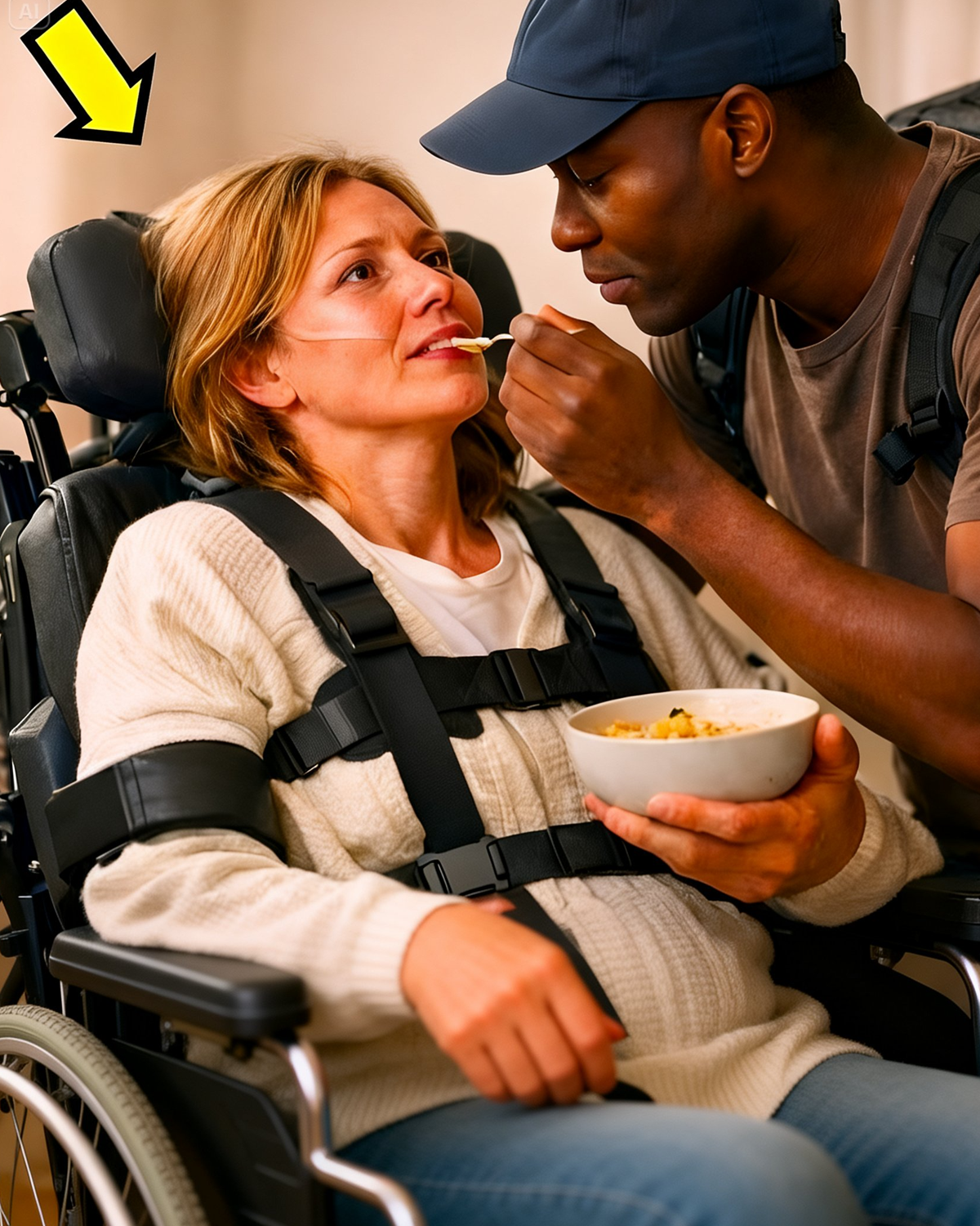 Kind black Delivery man feed disabled woman everyday not knowing she’s a Millionaire