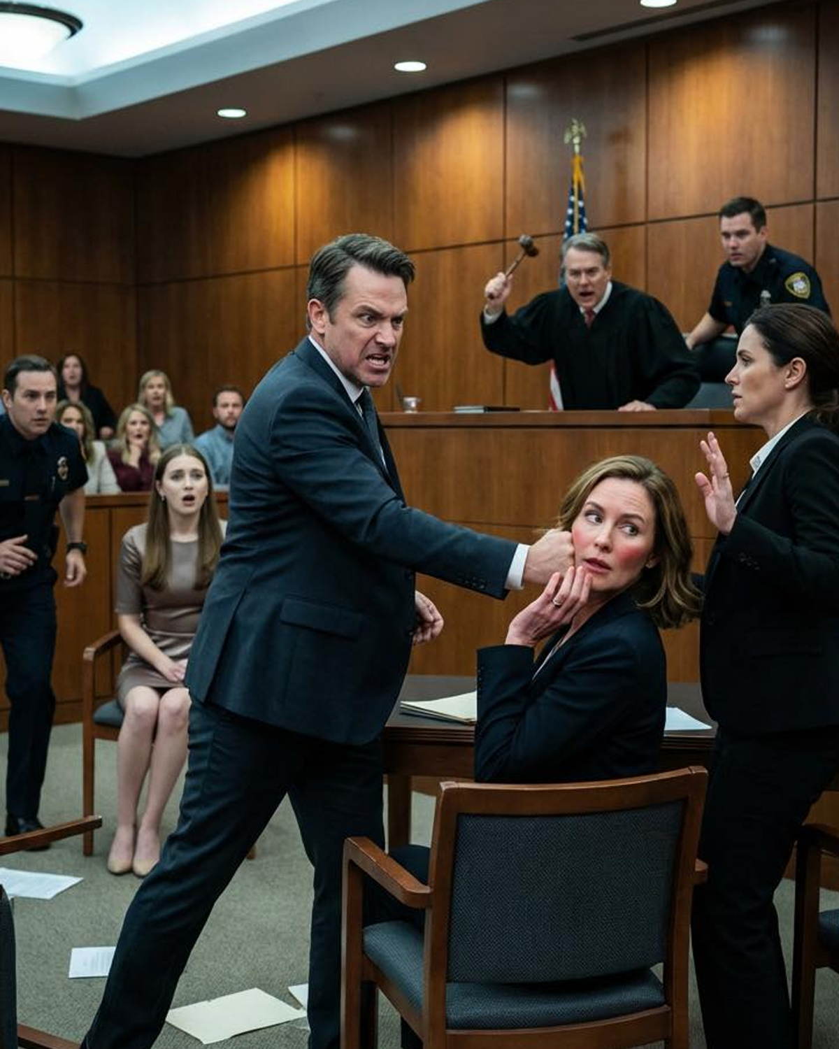 He arrived in court brazenly accompanied by his mistress—and then shocked everyone by striking Eleanor before the judge. In that single, reckless moment, his arrogance unraveled, his credibility collapsed, and he effectively destroyed his own case in front of the court.