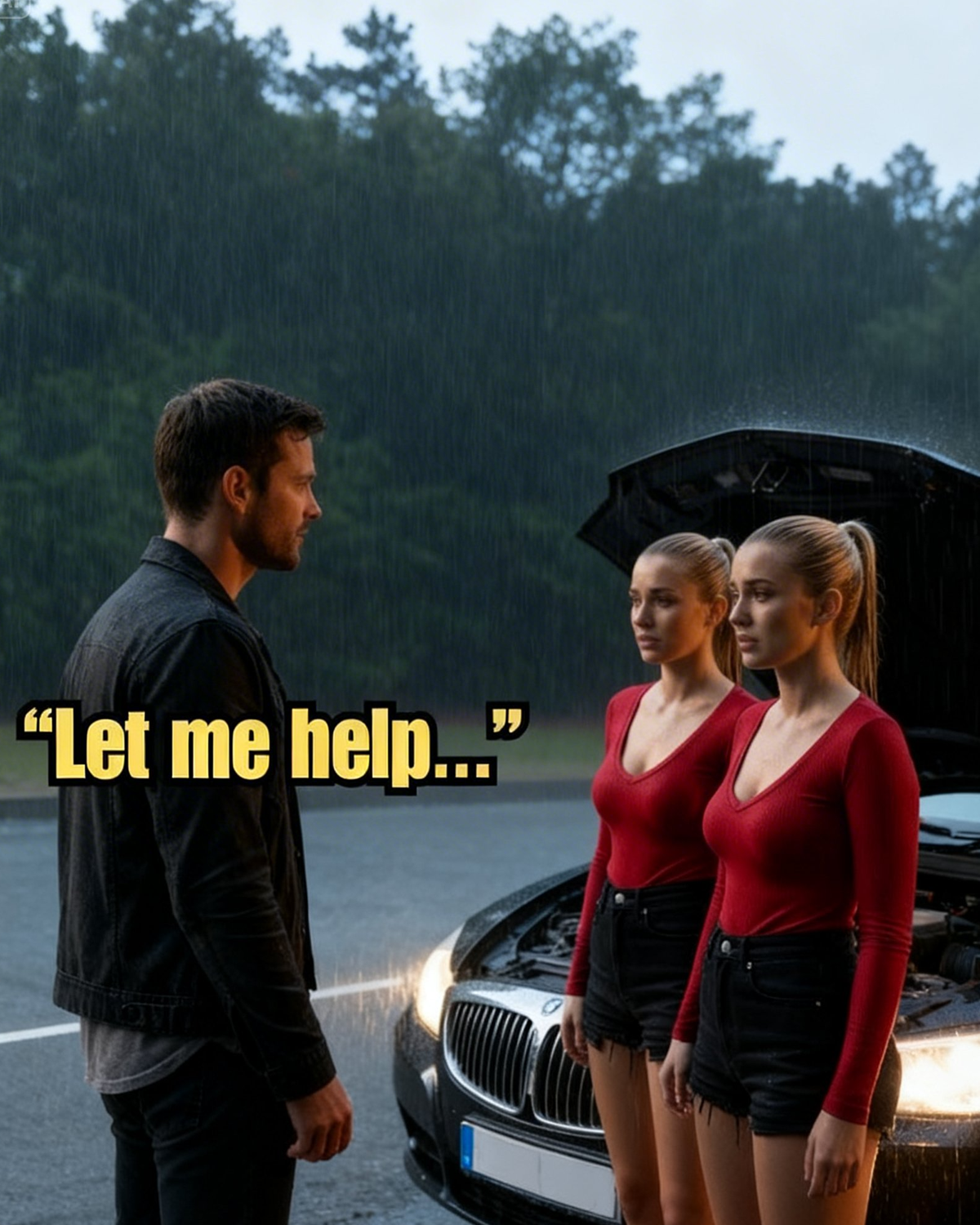 Poor single dad helps stranded twin girls – Unaware their father is the judge who held his fate