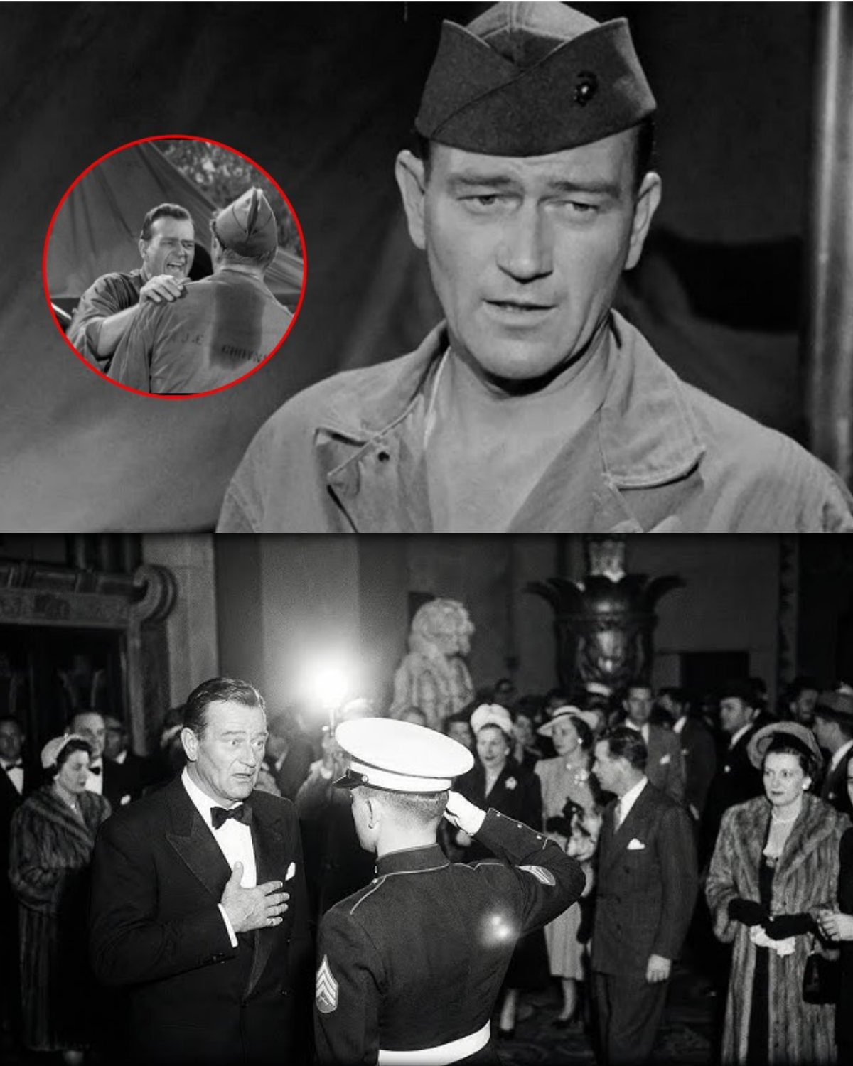 John Wayne Met A Real IWO JIMA Marine At His Movie Premiere—The Salute Changed Everything…