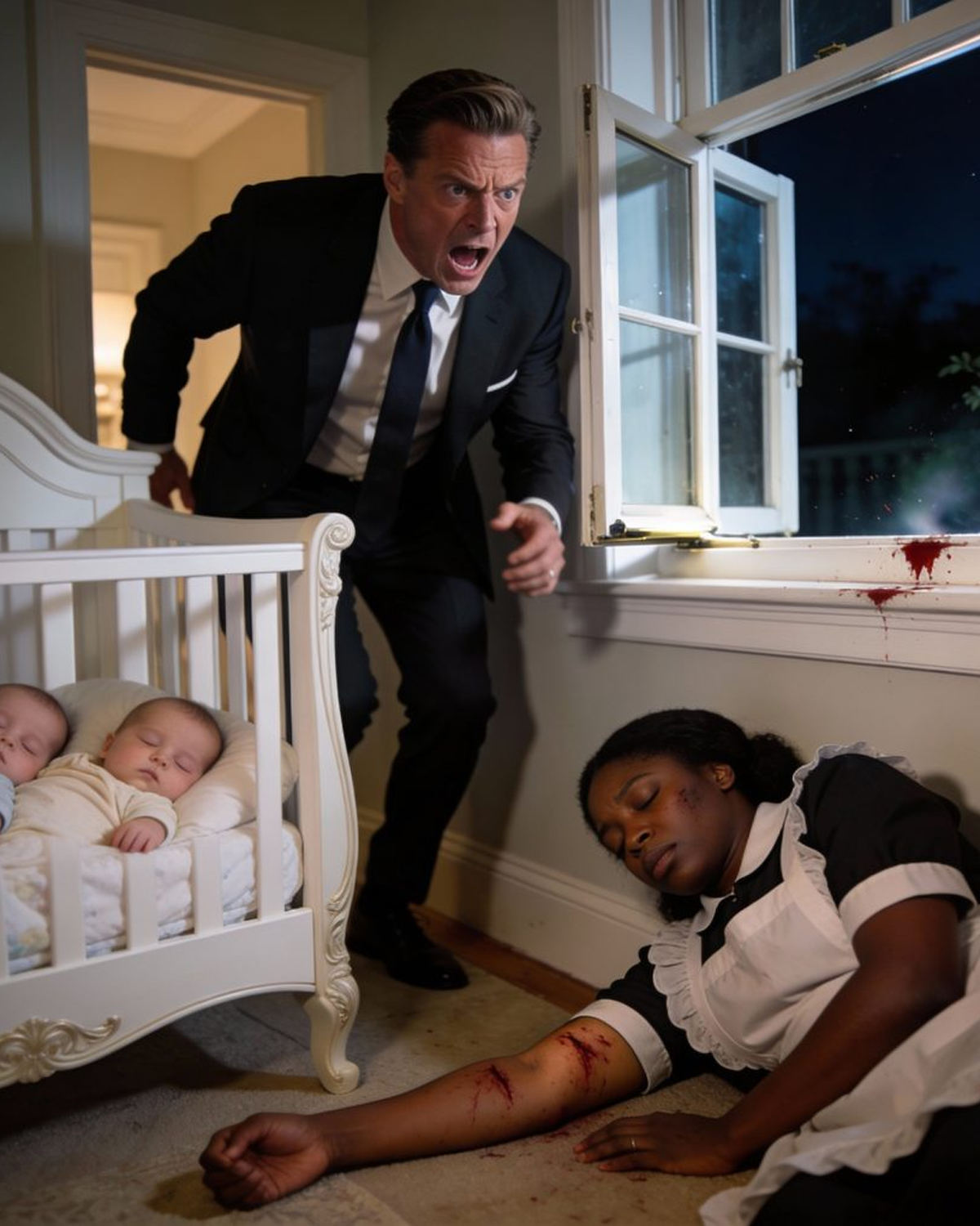 A billionaire arrives home to find his Black maid sleeping on the floor with his one-year-old twin children, and the shocking finale…