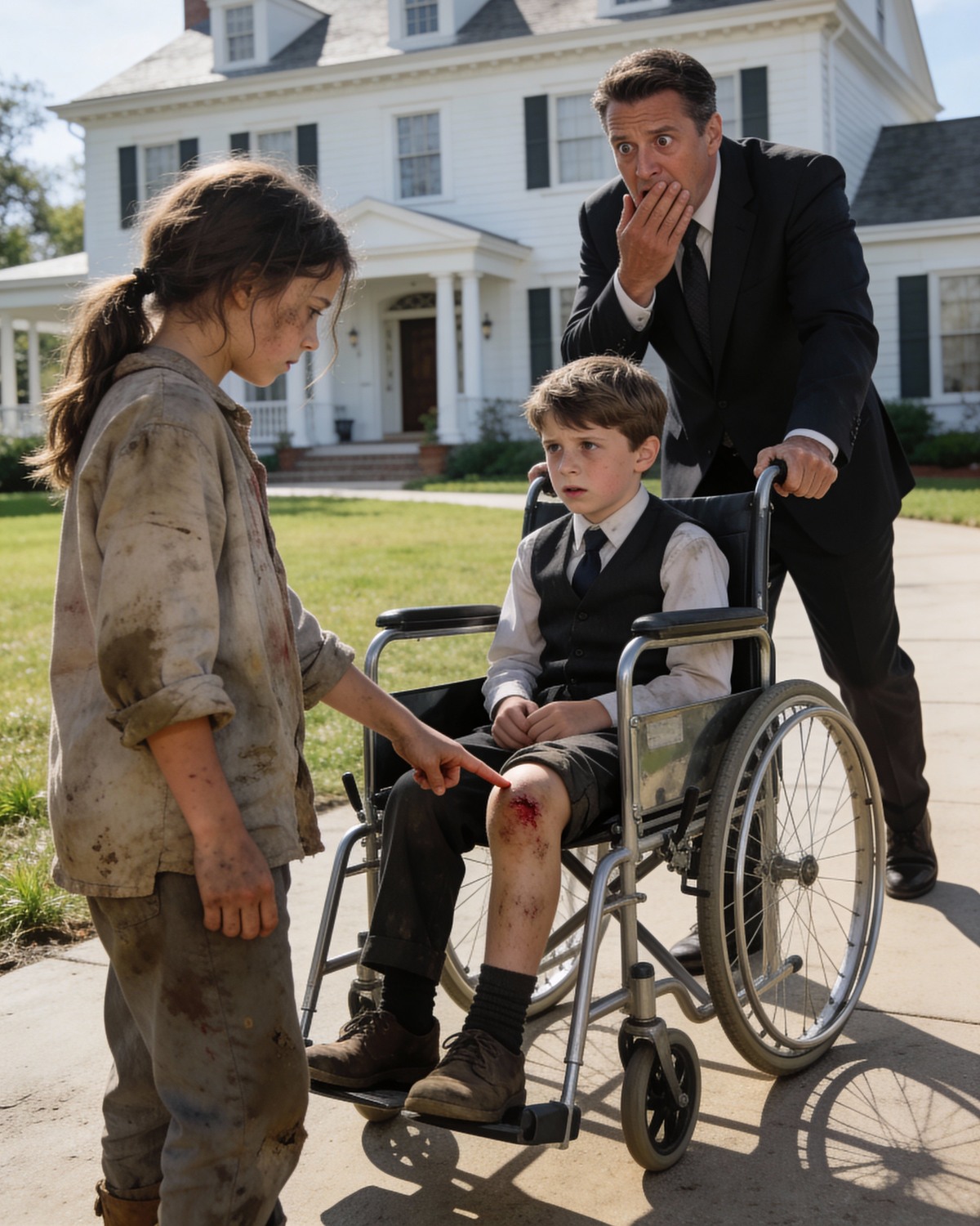 “ADOPT ME — I CAN MAKE YOUR SON WALK AGAIN,” the homeless girl said. The millionaire smiled… until one second rewrote his entire world.