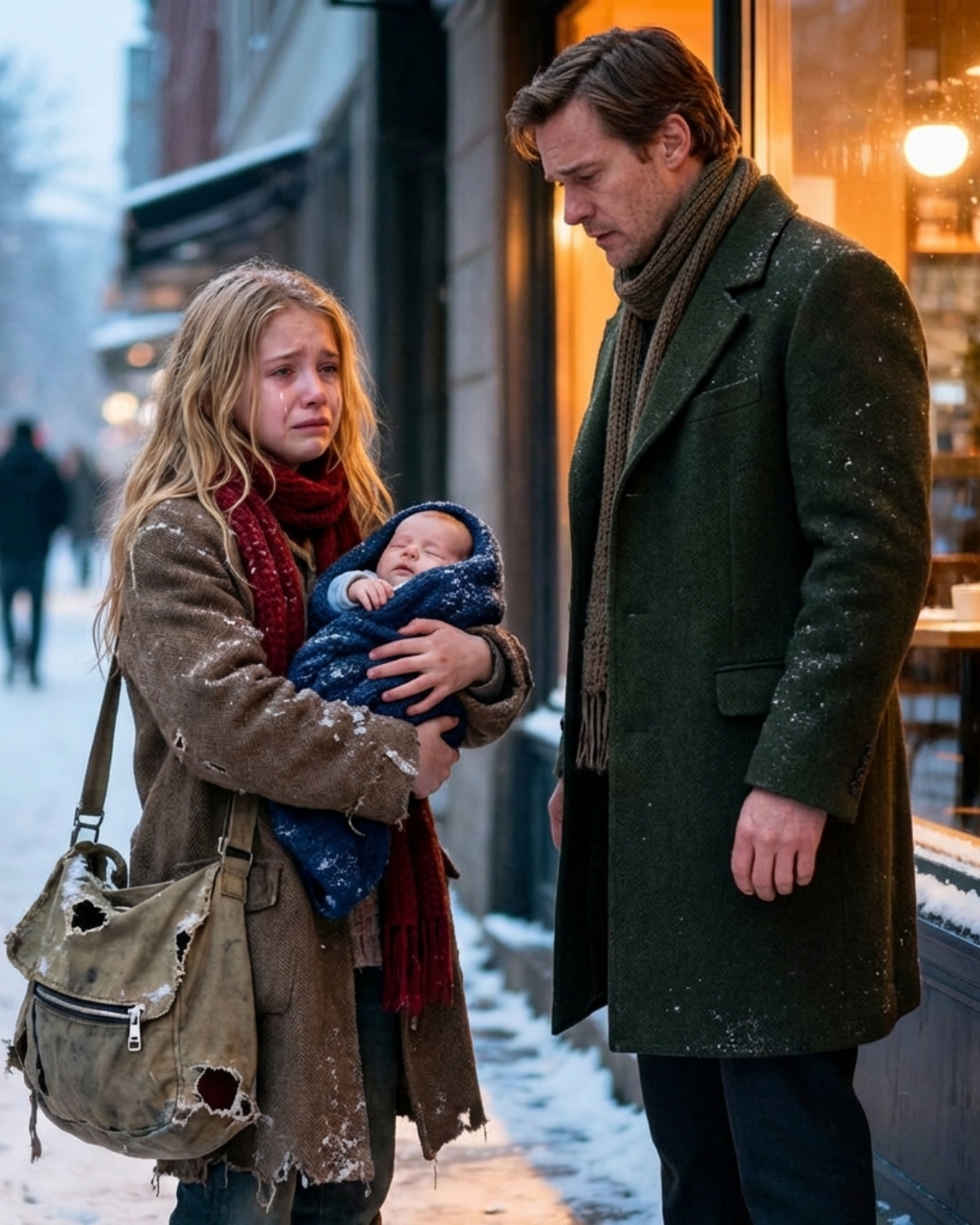 A homeless girl begged a millionaire: “Please, I’ll repay you when I grow up — just one box of milk for my hungry baby brother.” What the man said next left everyone speechless…