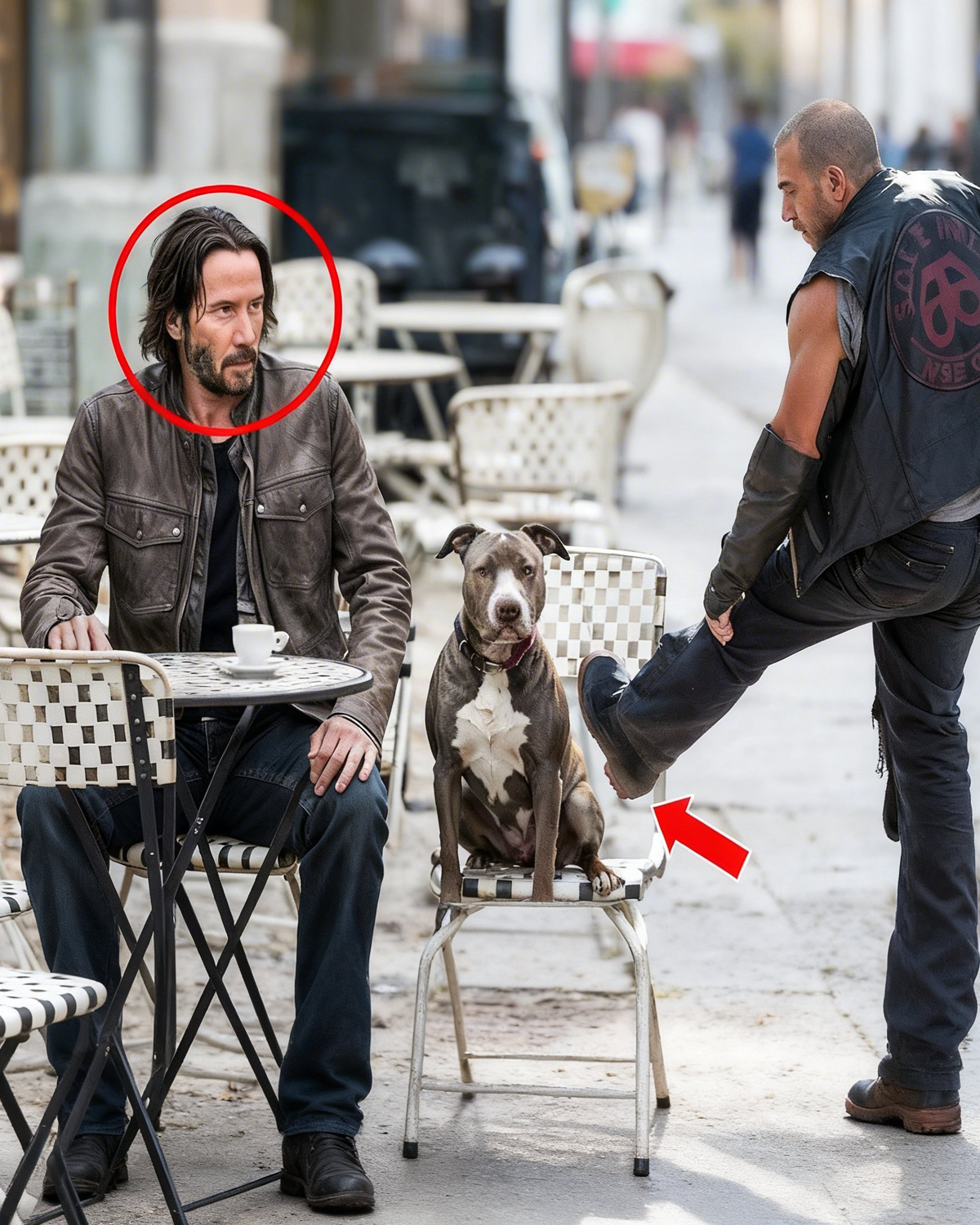 Ruthless Biker Kicked a Dog for Fun, Unaware Keanu Reeves Is the Owner!