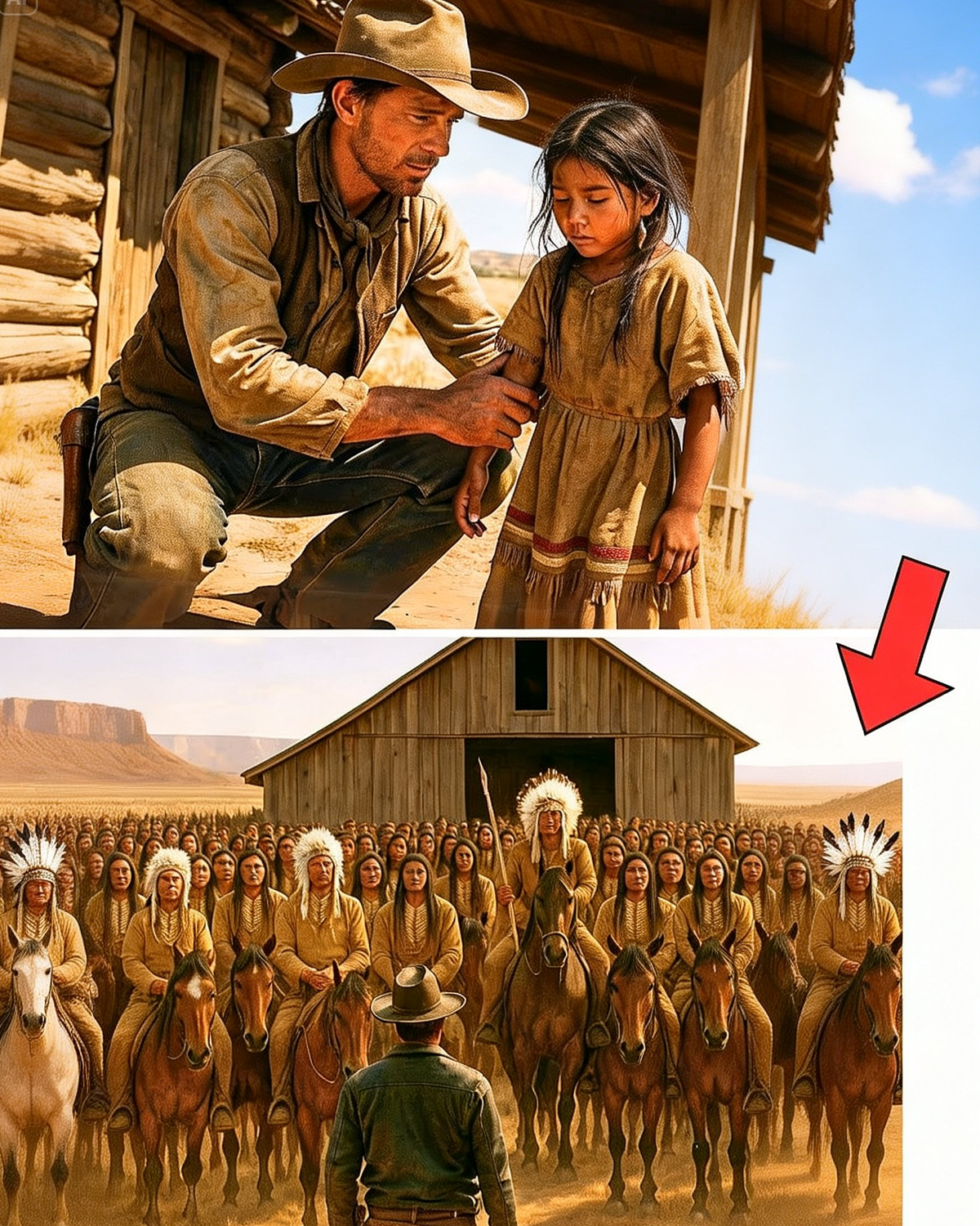 Cowboy Helped a Starving Native Child — The Next Day, 200 Warriors Lined Up Outside His Barn