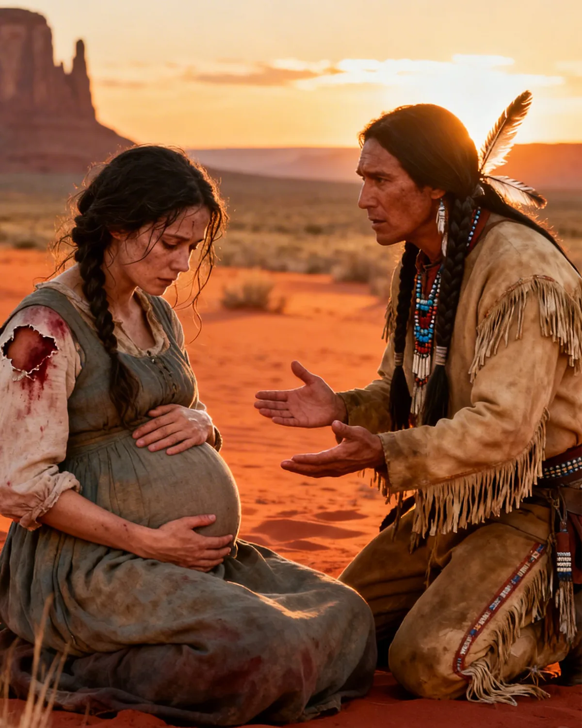 Pregnant Settler Was Thrown From The Wagon Train, Found By A Compassionate Shawnee Hunter