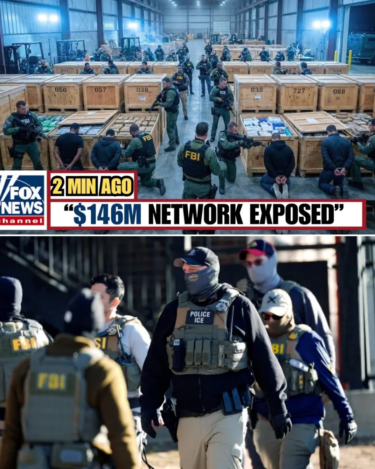 784 Crates Seized as FBI & ICE Uncover $146M Network Behind Erased Verdict