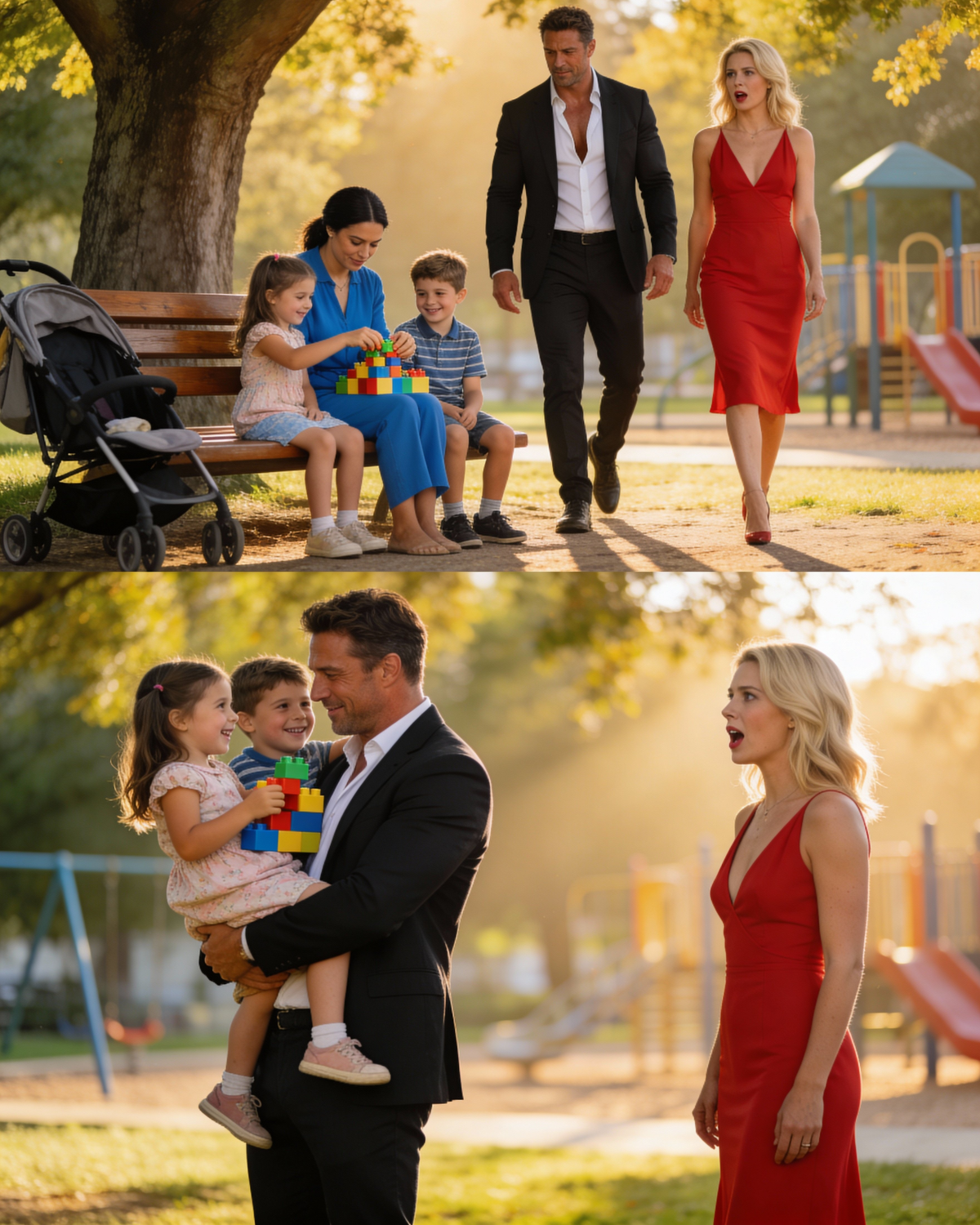 The Mafia Boss Walks In The Park With His Fiancée — Then He Is Shocked To See His Ex With Triplets