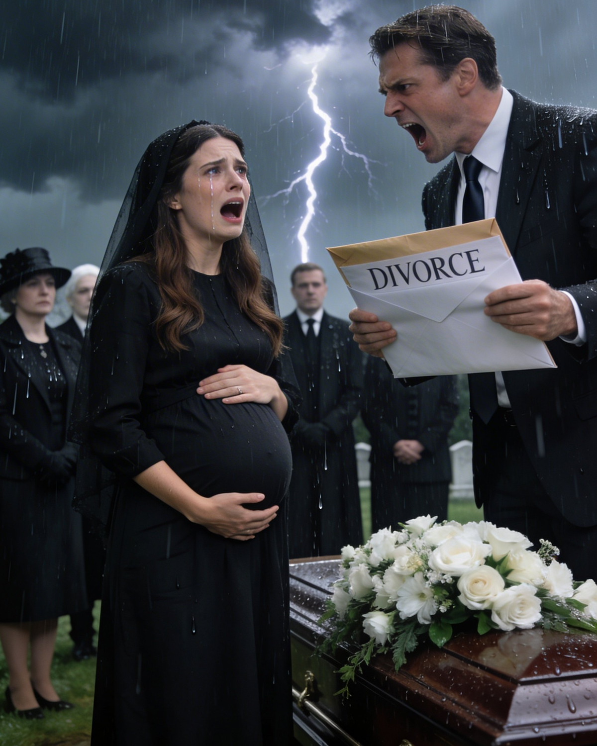 Husband Divorced His 7-Months Pregnant Wife at Her Father’s Burial—Unaware She Just Inherited $800M
