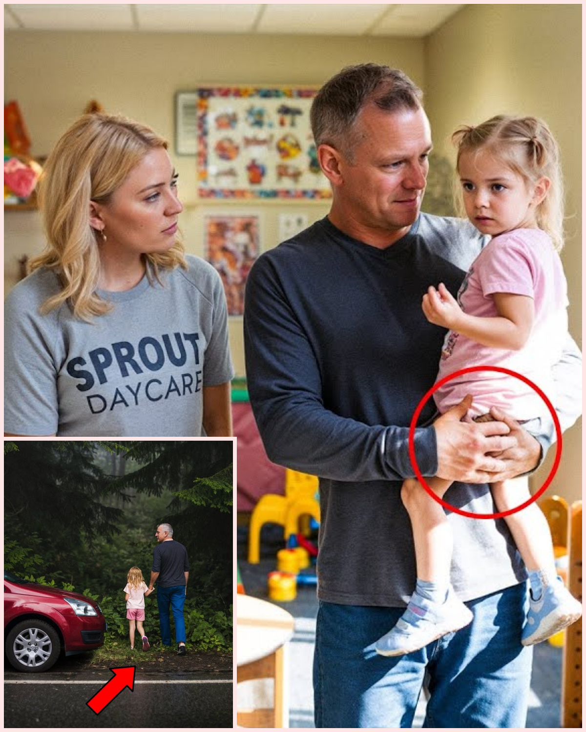 Dad Picks Up Daughter from Daycare, Gut Feeling Tells Caregiver to Follow—Then She Catches Him…