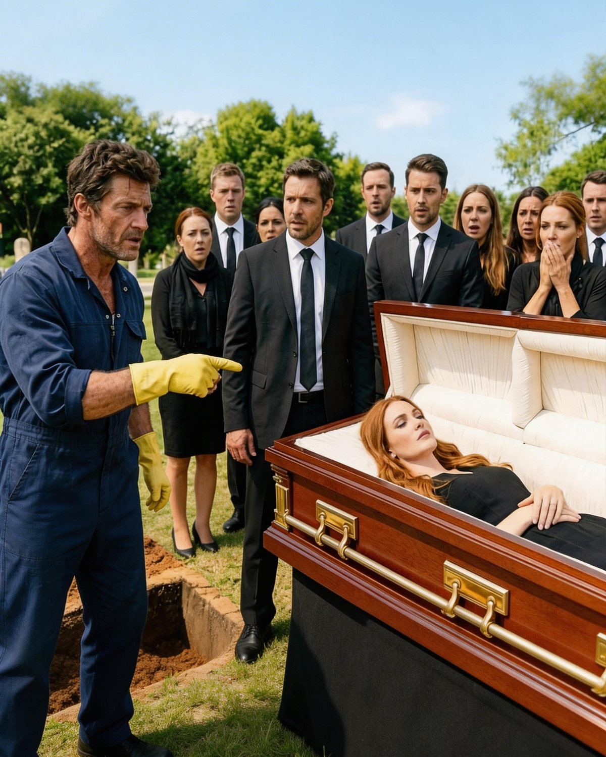 “She’s Not Dead,” The Janitor Stops Billionaire’s Funeral to Save Her — What Happened Next Shocked