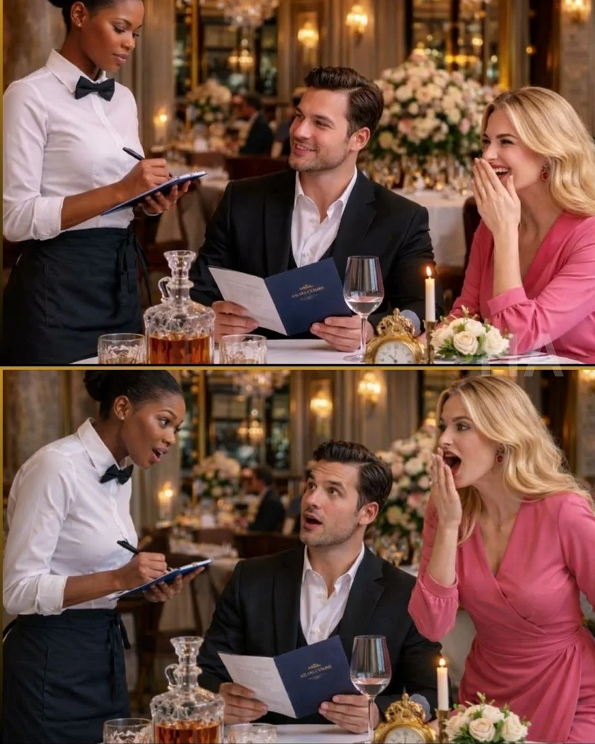 BILLIONAIRE ORDERS IN FOREIGN LANGUAGE TO HUMILIATE THE BLACK WAITRESS — HE NEVER EXPECTED THIS REPLY