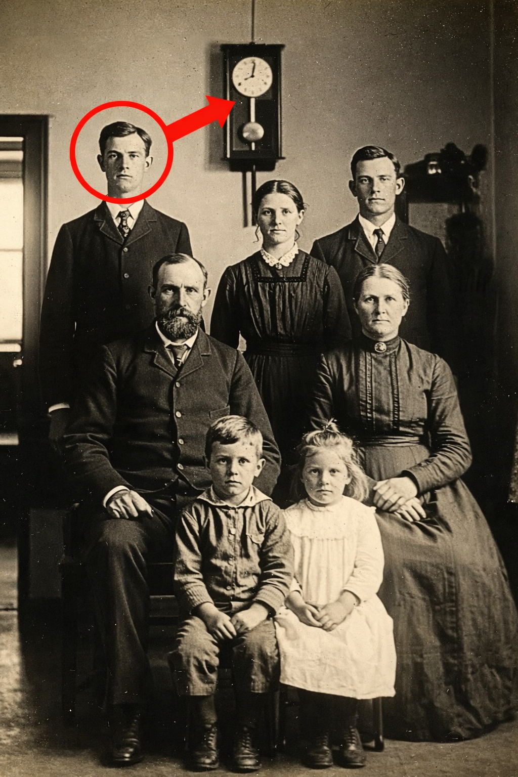 1889 Family Photo Discovered — And the archivists are paralyzed when they zoom in on the clock
