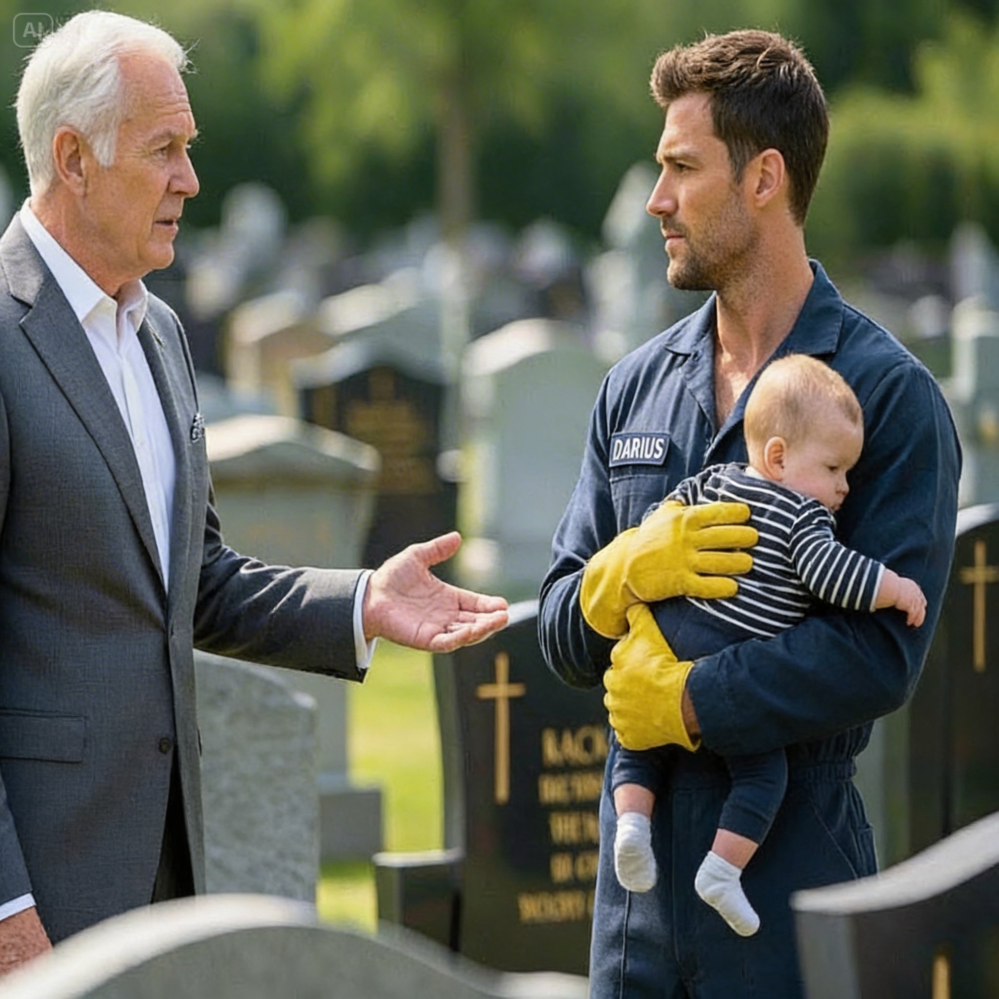 A Billionaire Visits His Daughter’s Grave, Only to Find a Janitor Crying There with a Child