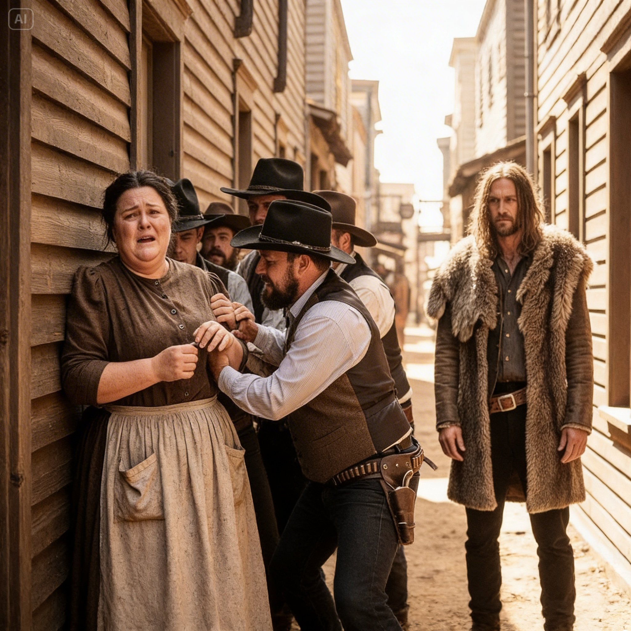 Six Men Cornered The Obese Girl Behind the Saloon — Then the Mountain Cowboy Stepped Forward