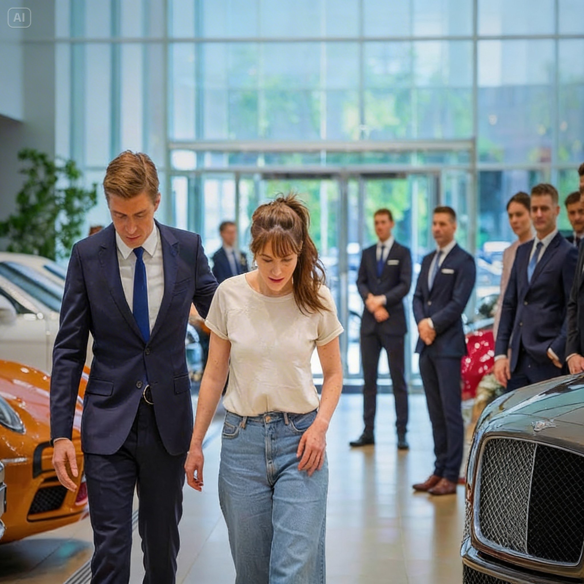 A Simple Woman Kicked Out of Car Dealership, Next Day, Her Billionaire Husband’s Rolls Royce Arrives