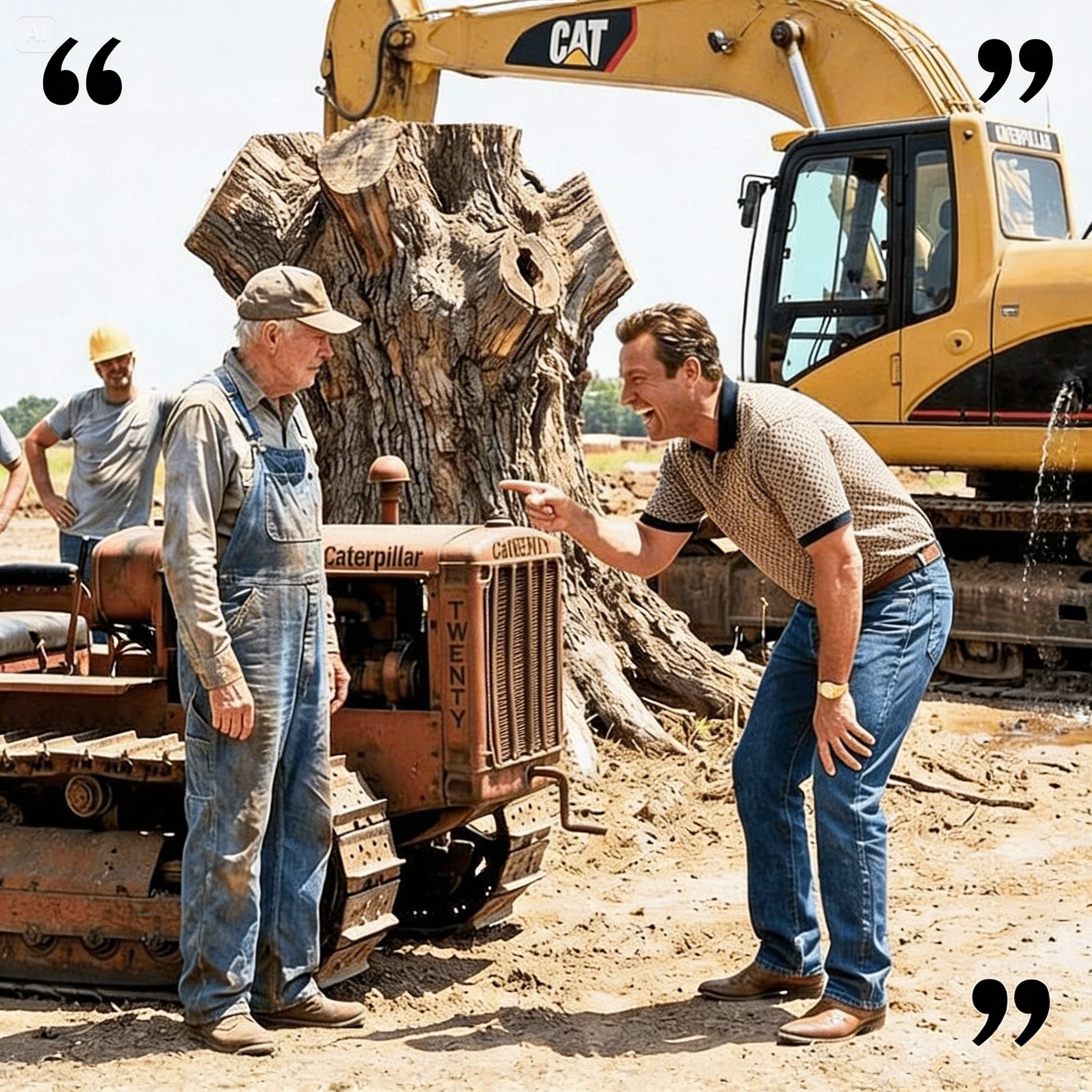 His $400,000 Excavator Couldn’t Pull the Stump — Then a Farmer’s 1930 Crawler Did