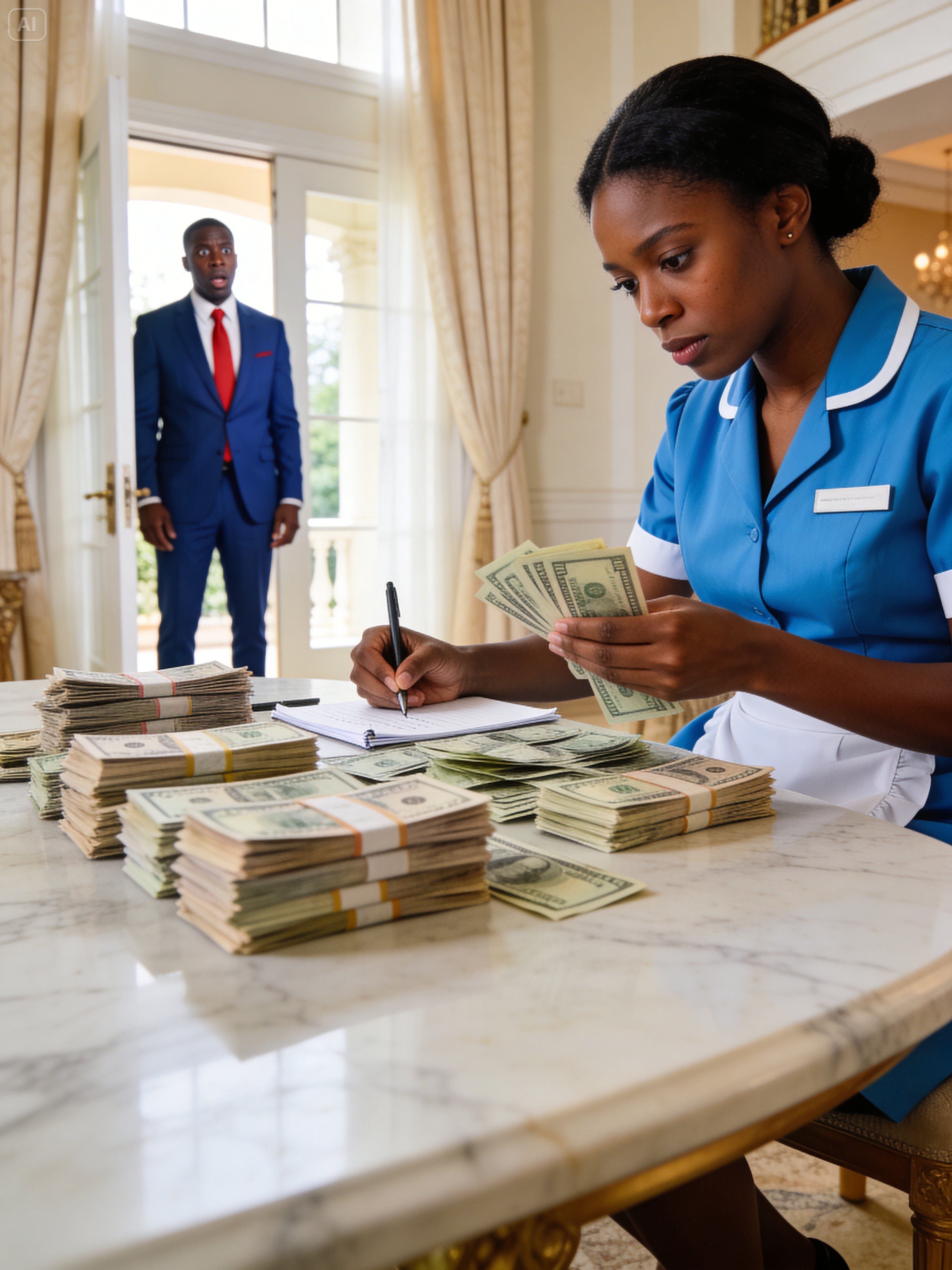 She thought she was cleaning with no witnesses but the billionaire was hiding and what he saw…