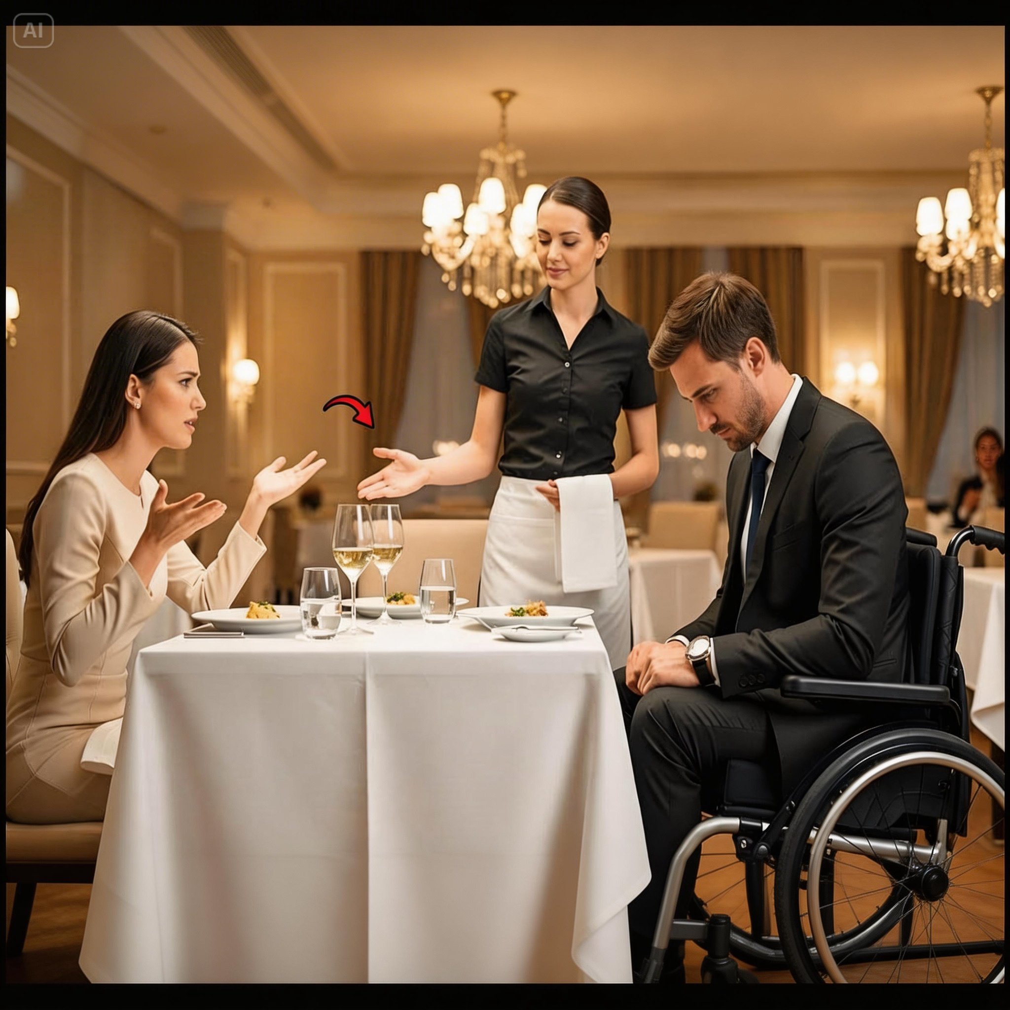 disabled millionaire was humiliated on a blind date… and the waitress made a gesture that changed